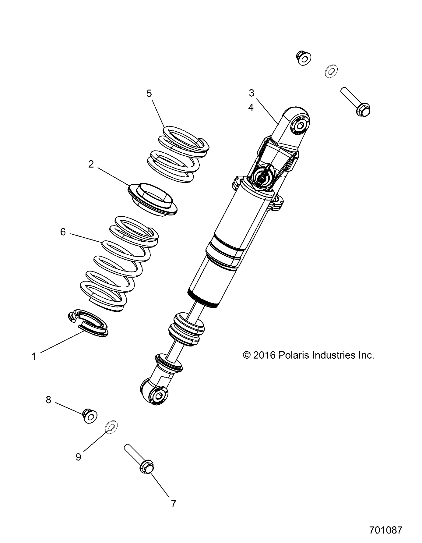 Part Number : 7044689 PIGGYBACK SHOCK  REAR  LEFT