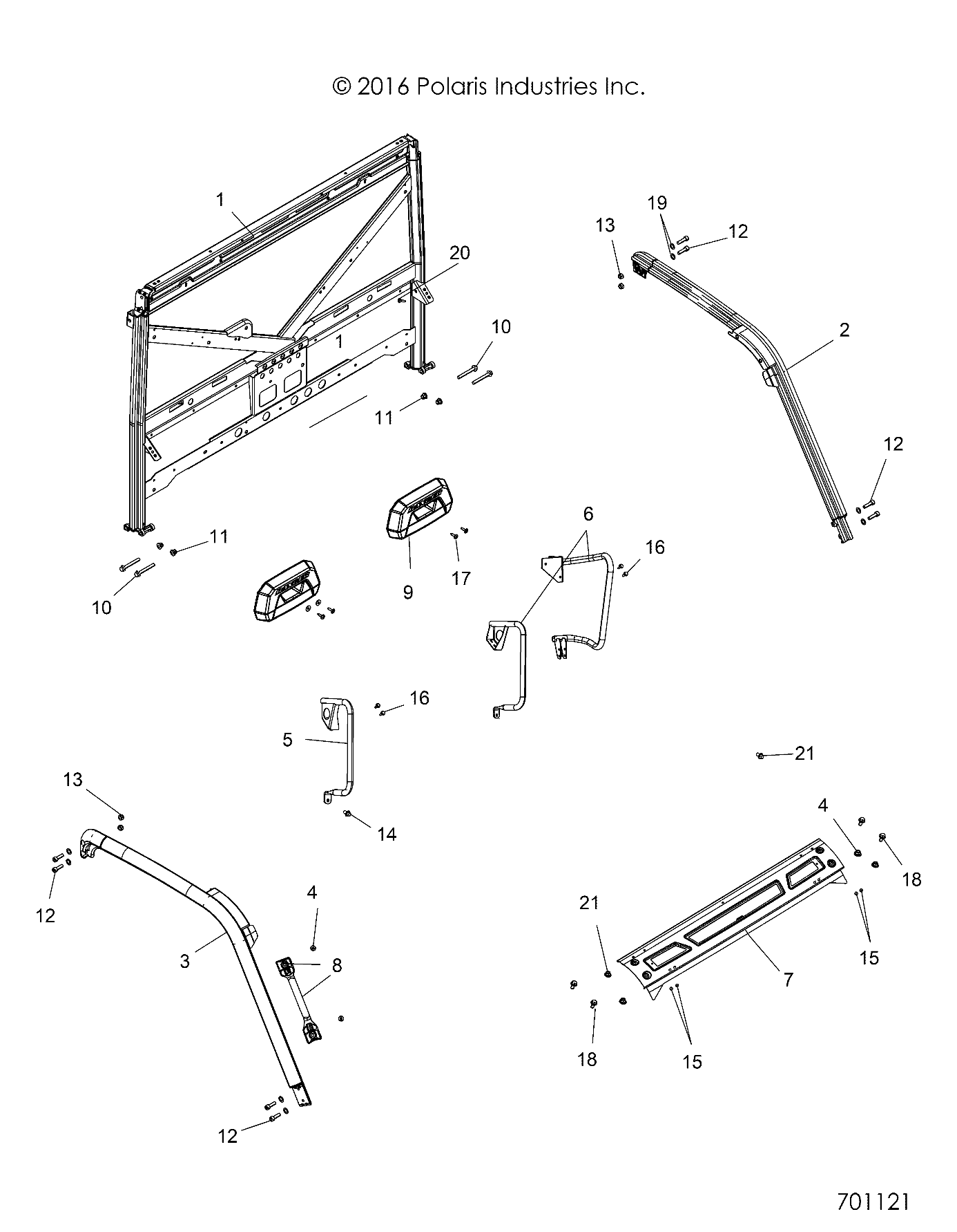 Part Number : 2207932 WINDSHIELD MOUNT PLATE KIT  UP