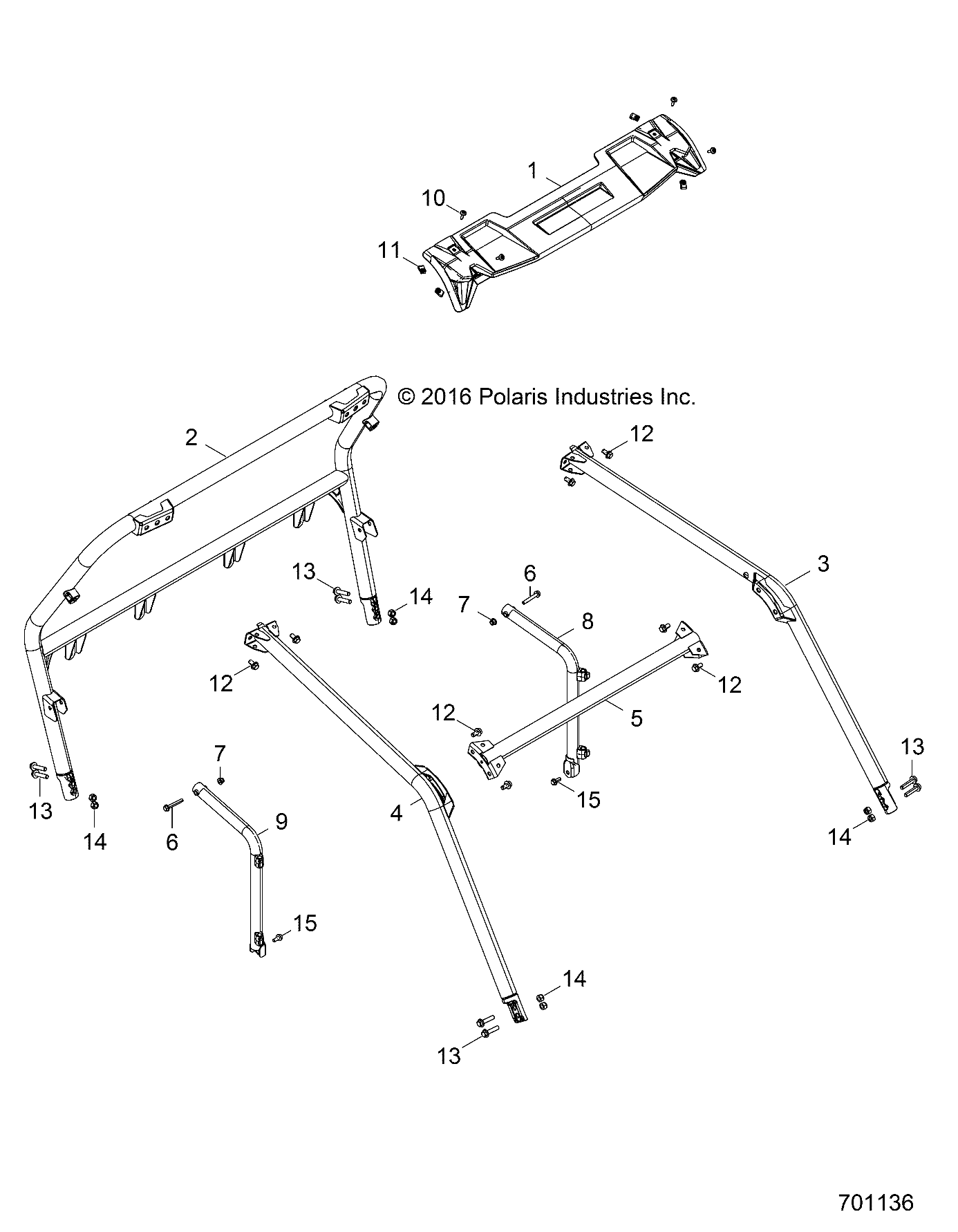 Part Number : 1022885-458 WELD-ROPS REAR TR BLK