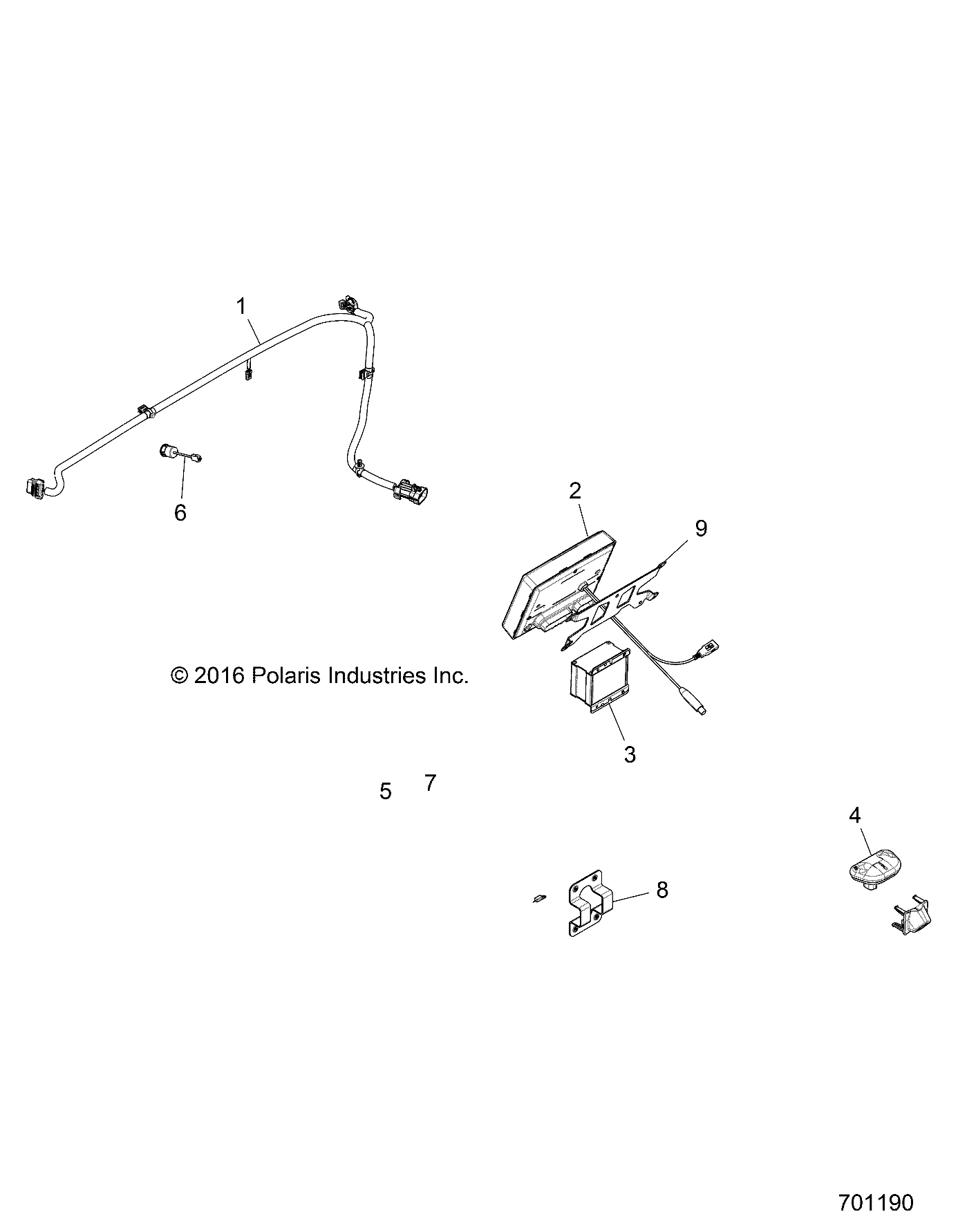 Part Number : 5262904 BRKT-RZR 7 DISPLAY