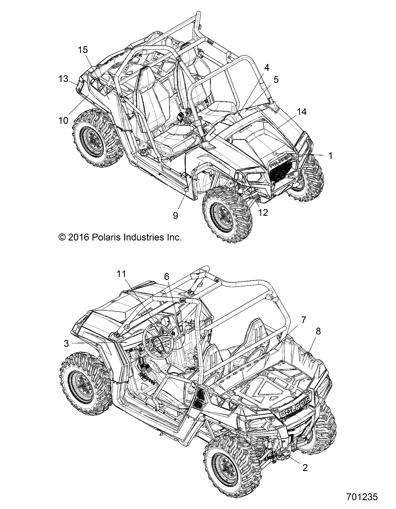 Foto diagrama Polaris que contem a peça 7184412