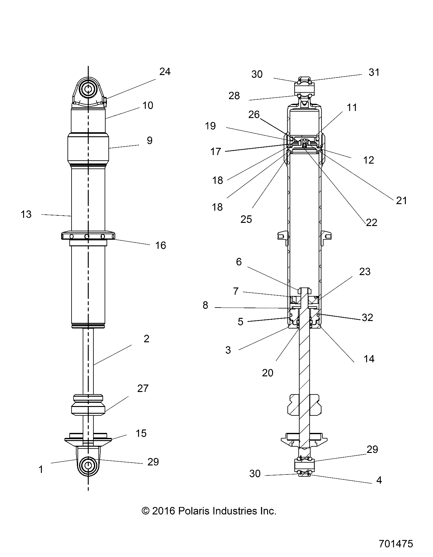 Foto diagrama Polaris que contem a peça 1800185