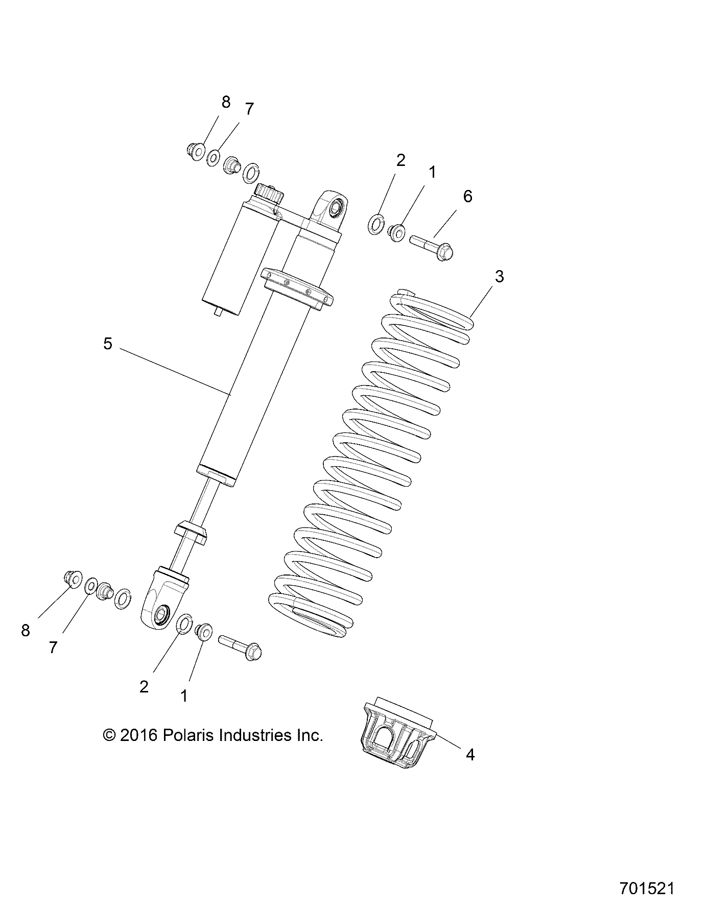 Part Number : 7044553 PIGGYBACK SHOCK  FRONT  LEFT