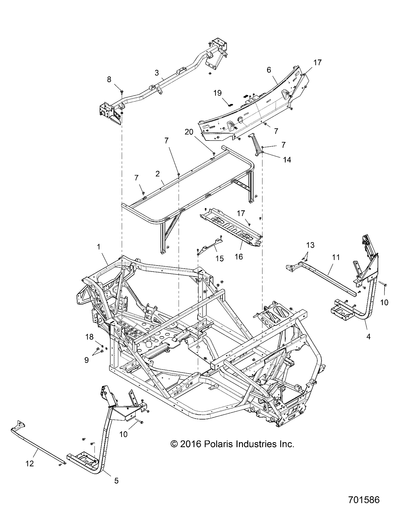 Foto diagrama Polaris que contem a peça 1019088-329