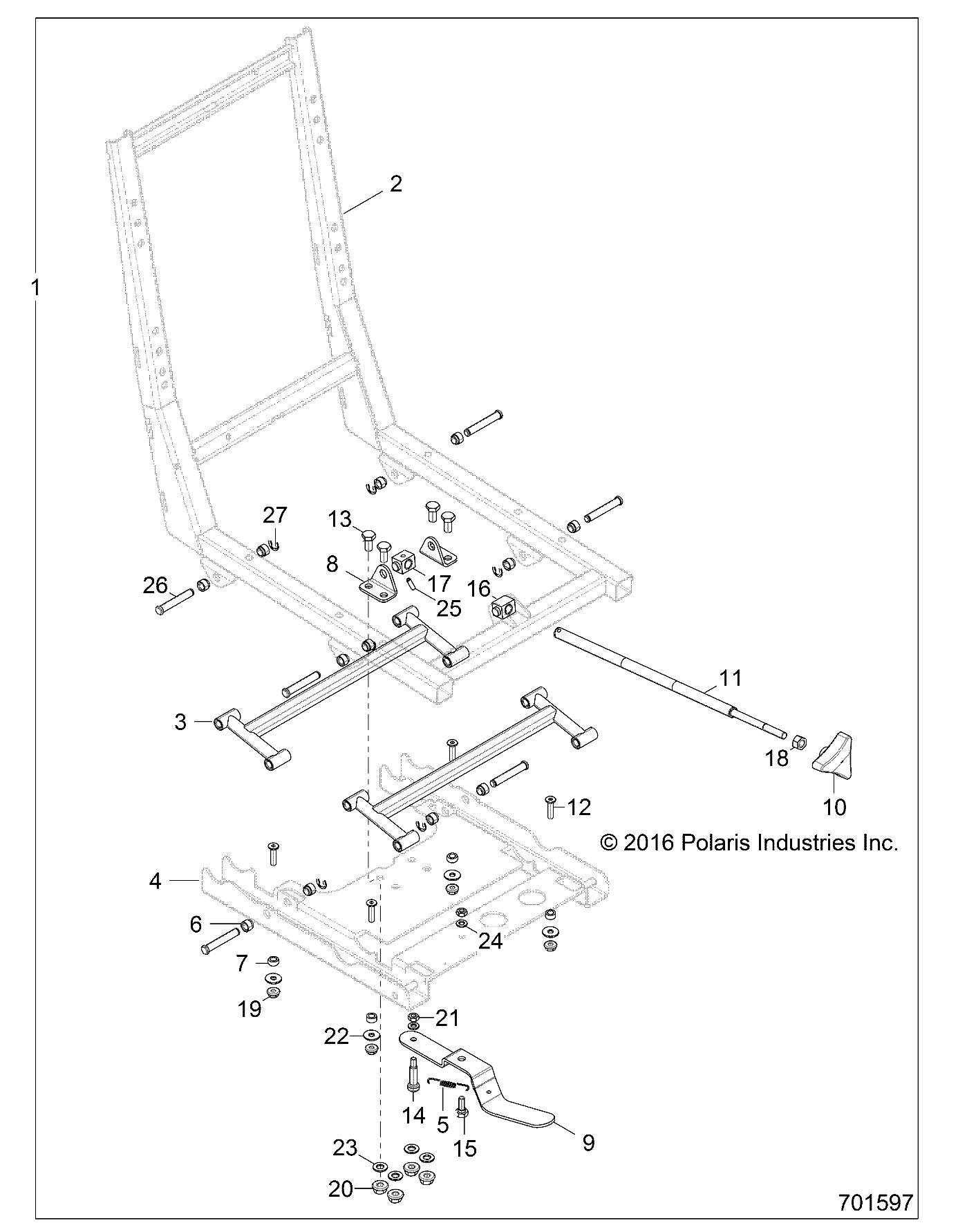 Foto diagrama Polaris que contem a peça 1022682-458