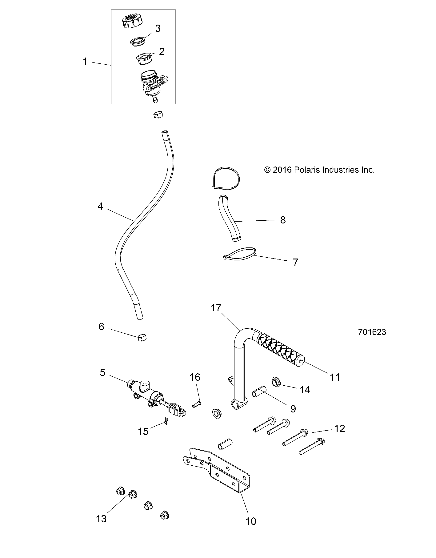 Part Number : 5263350-458 BRACKET SCNDRY BK RZR T TR BLK