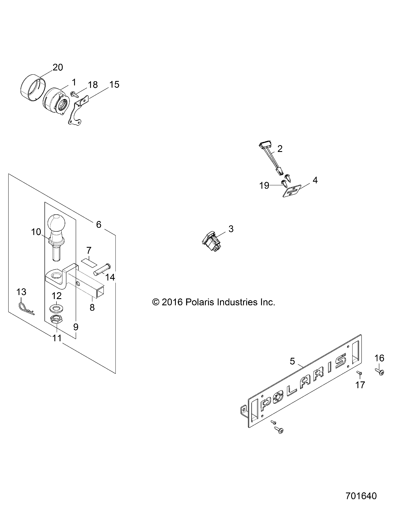 Foto diagrama Polaris que contem a peça 5263645-458