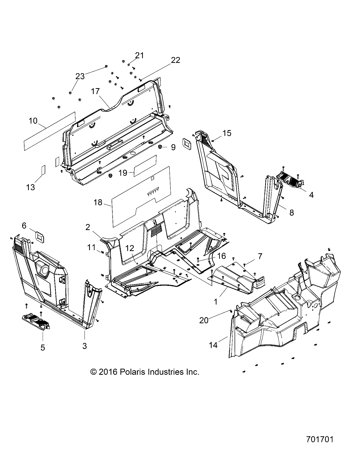 Part Number : 5453568-070 PANEL-CLOSEOFF REAR TR 570 BLK