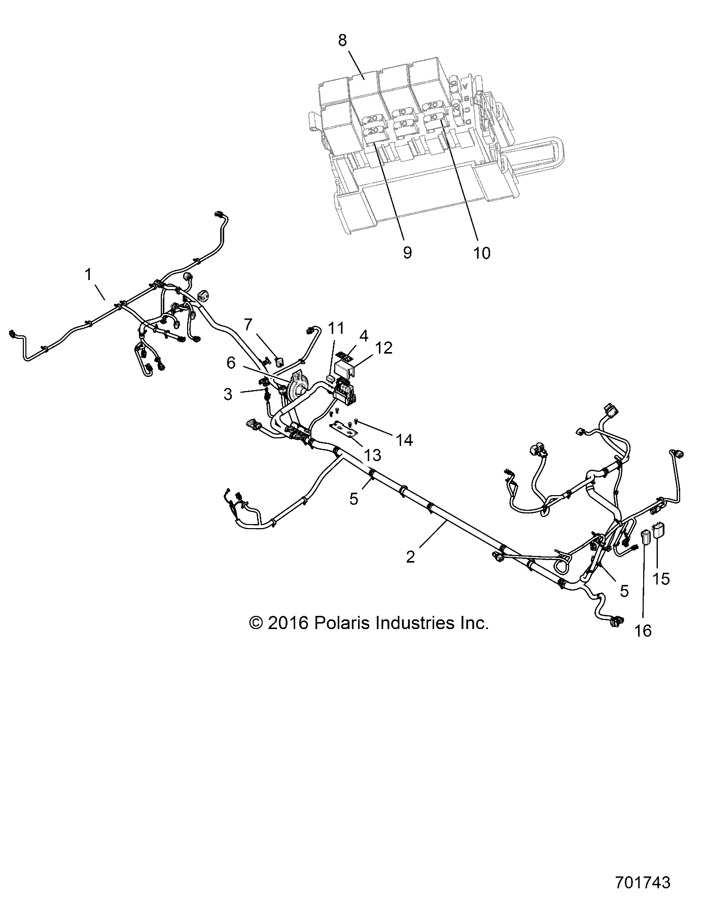 Part Number : 2413733 CHASSIS HARNESS   CREW 1000 EP