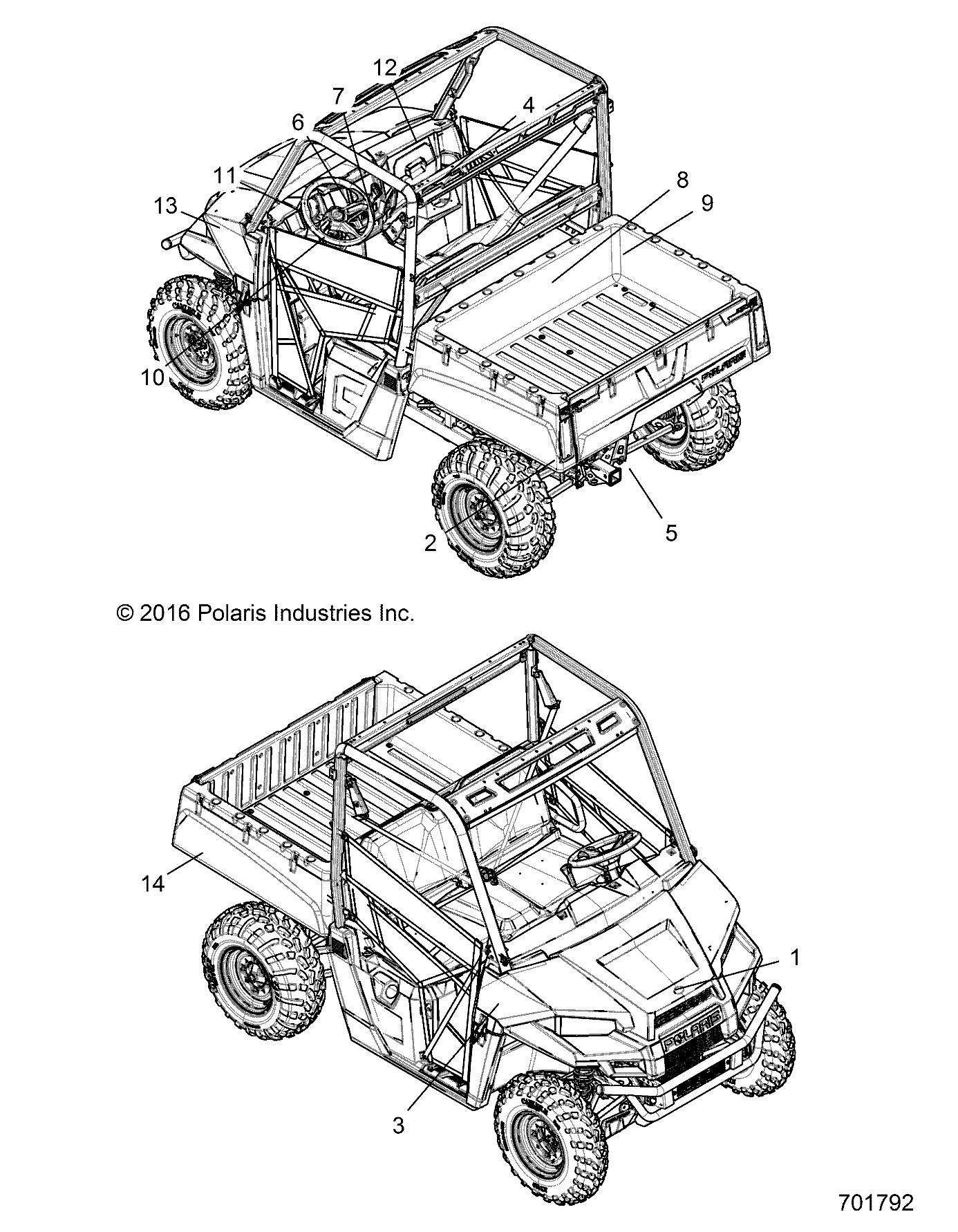 Foto diagrama Polaris que contem a peça 7183006