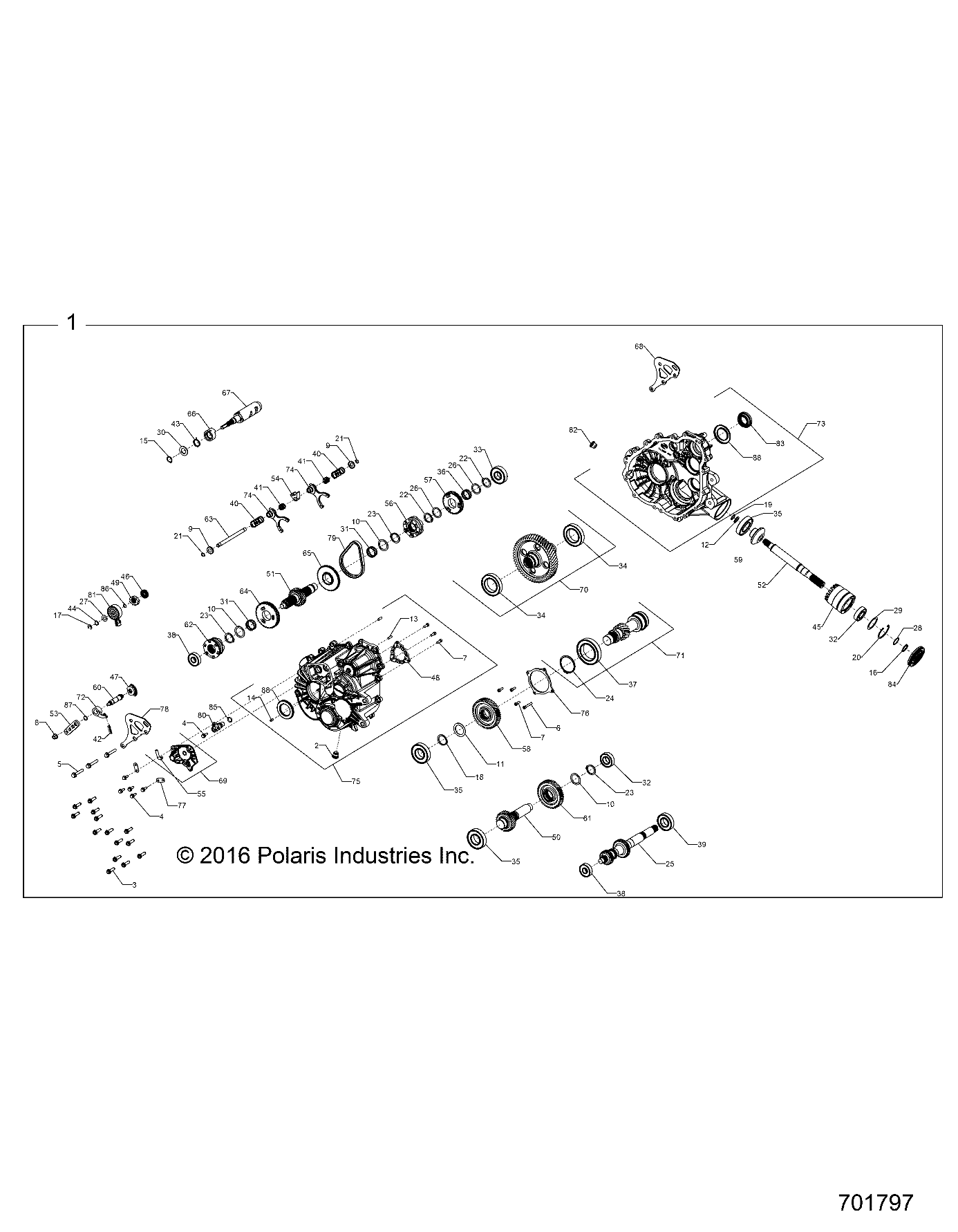 Part Number : 1333695 COMPLETE GEARCASE ASSEMBLY