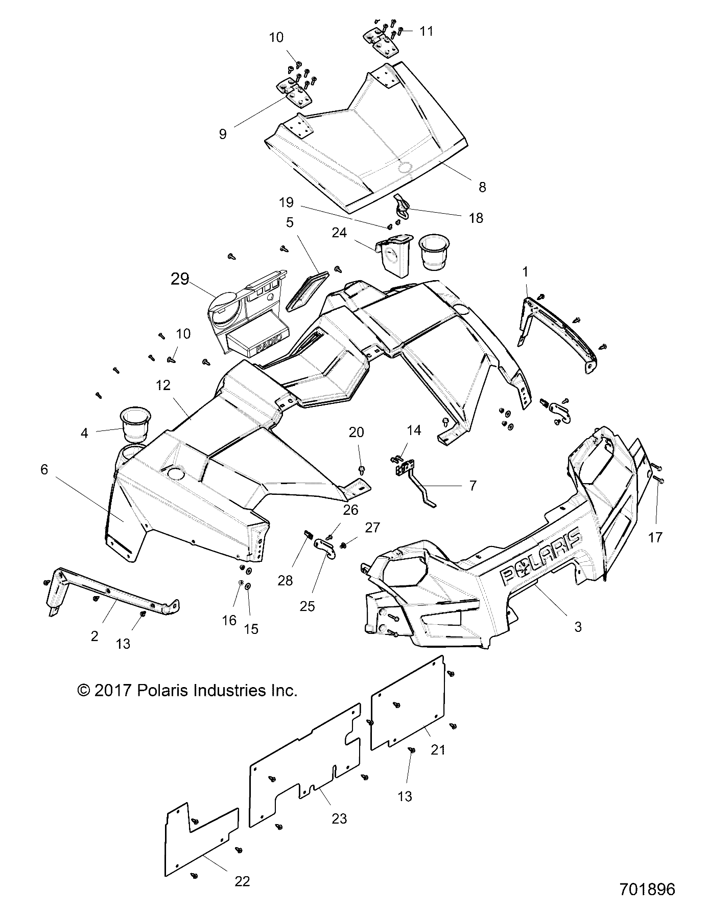 Foto diagrama Polaris que contem a peça 5437573-498