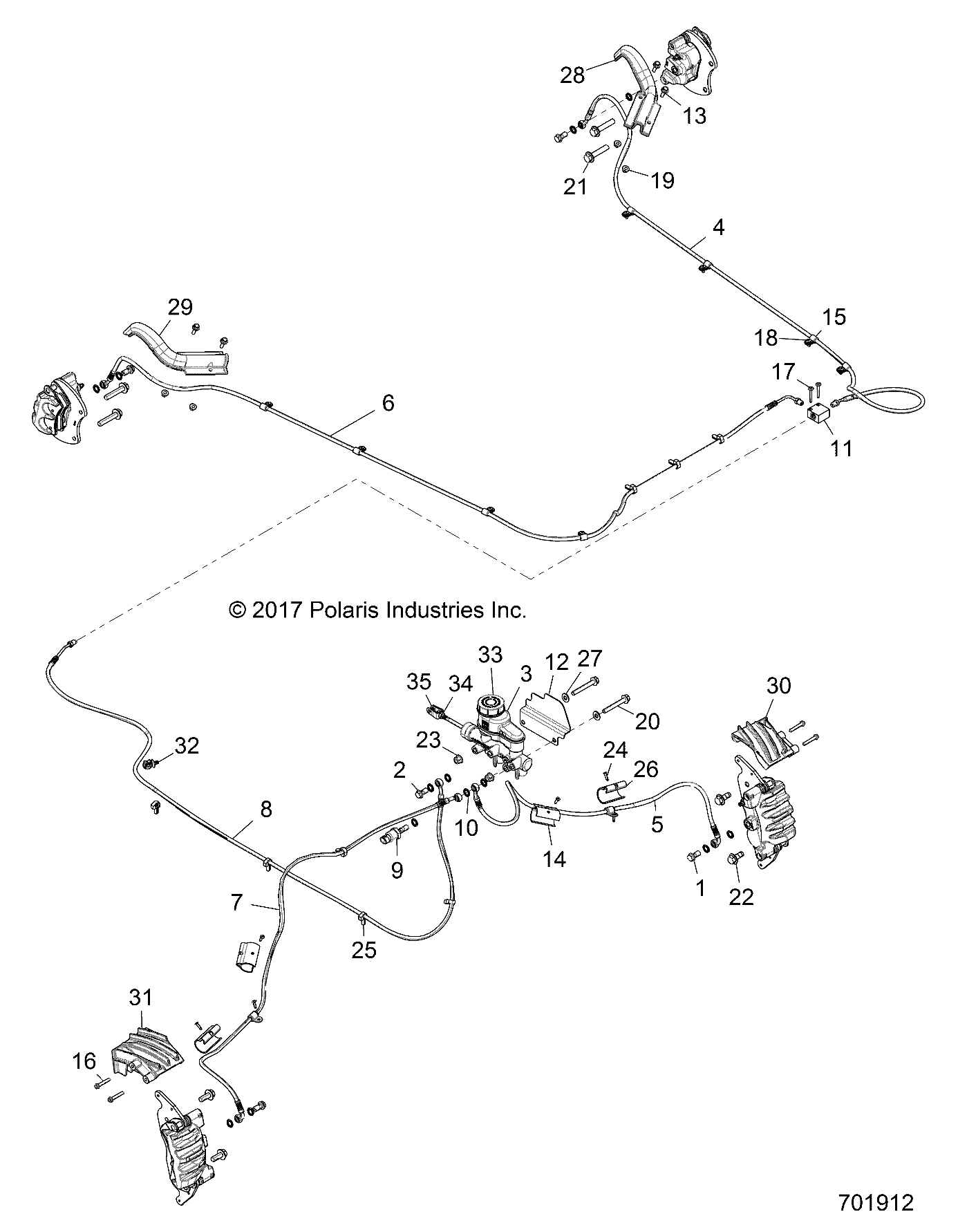 Part Number : 1912845 BRAKE LINE  FRONT  LEFT