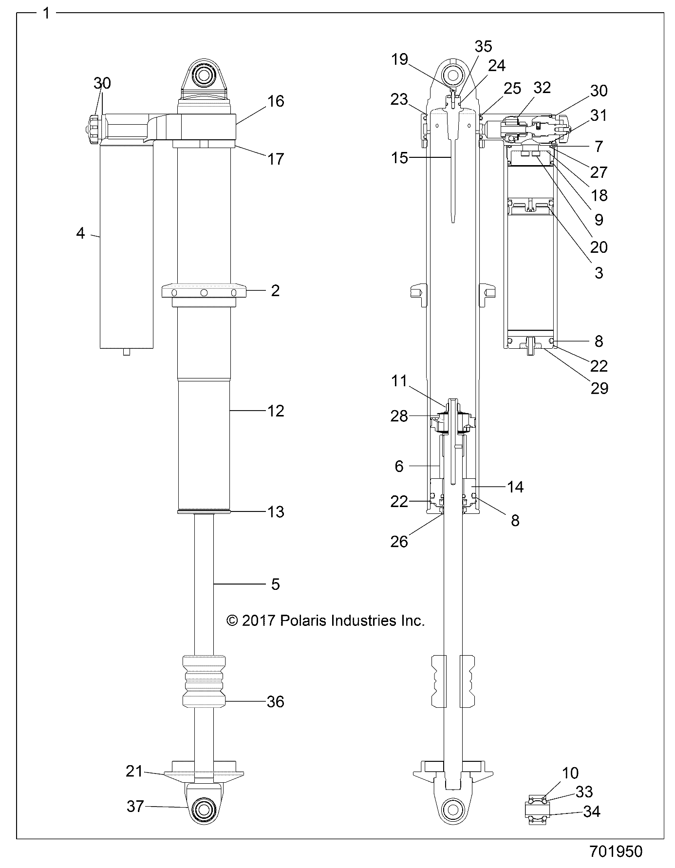 Foto diagrama Polaris que contem a peça 1501007