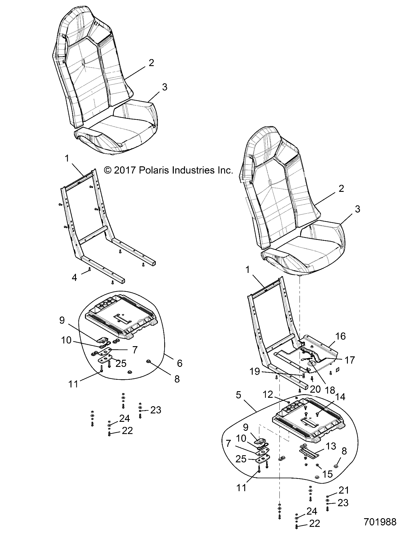 Part Number : 2688991 ASM-SEAT BACK BLK/T.SLV/WHT