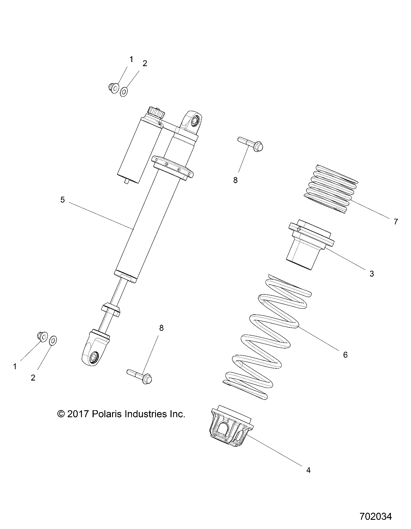 Part Number : 7044897 2 PIGGYBACK RESERVOIR SHOCK  F