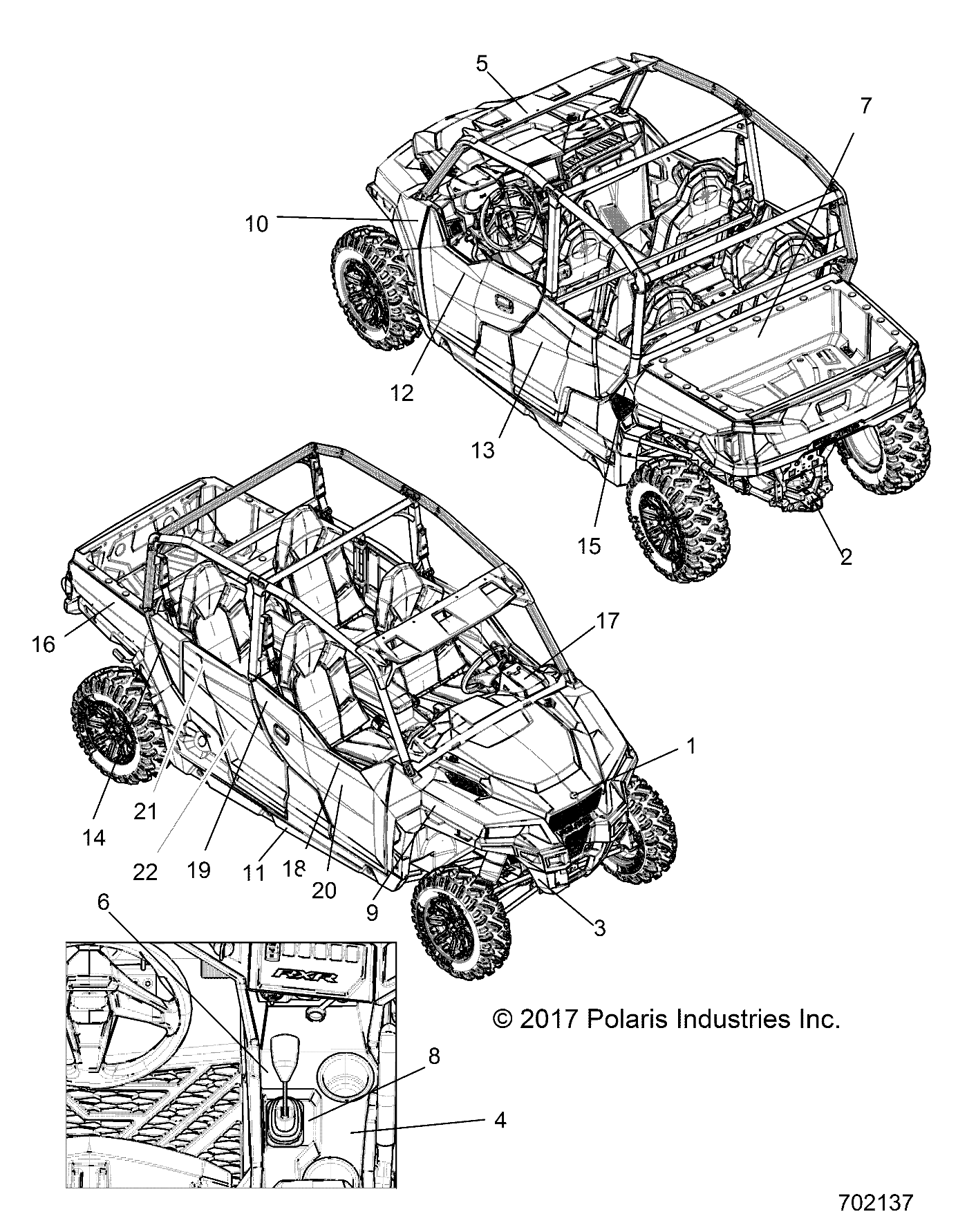 Foto diagrama Polaris que contem a peça 7187170