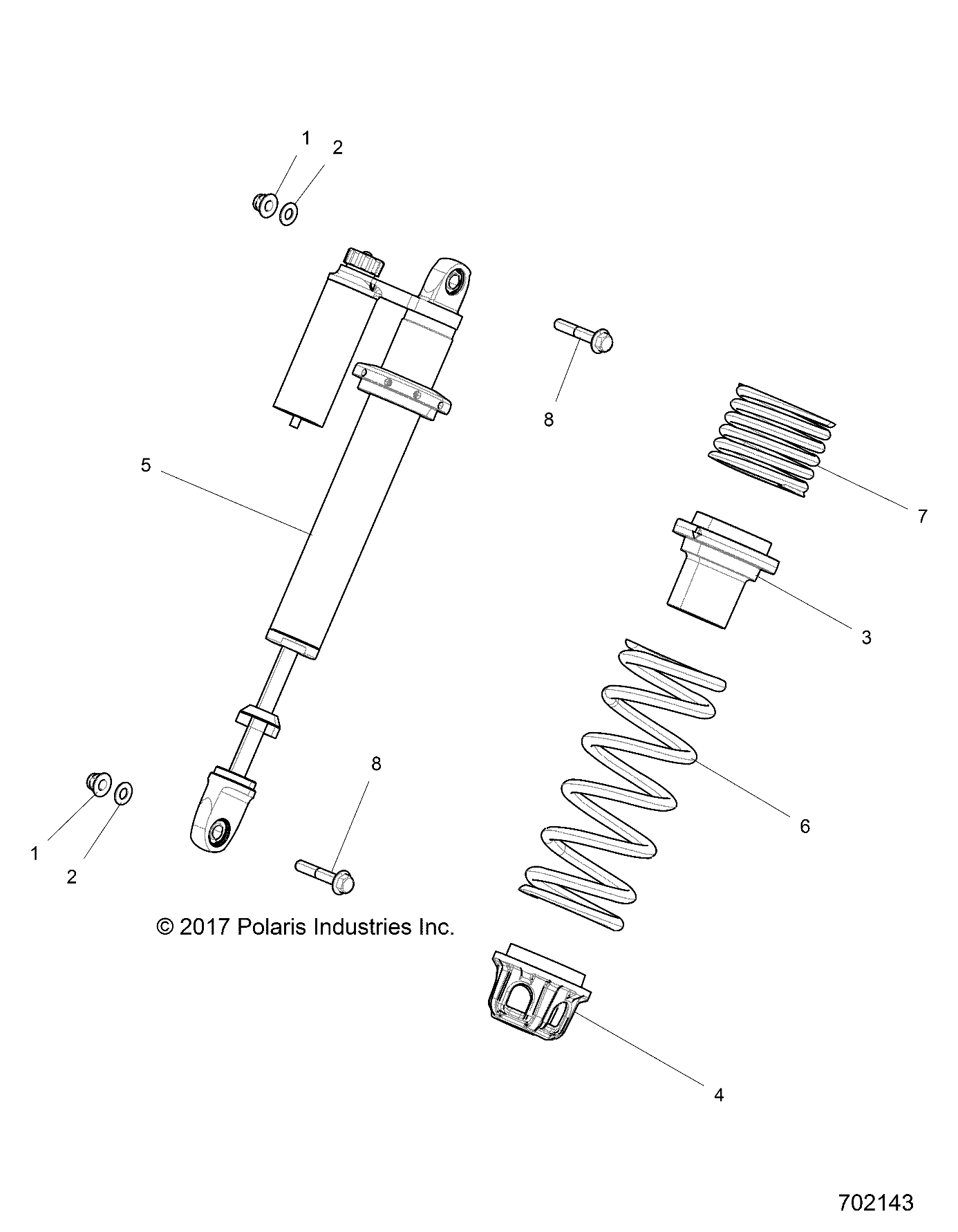 Part Number : 7044892 PIGGYBACK SHOCK  FRONT  RIGHT