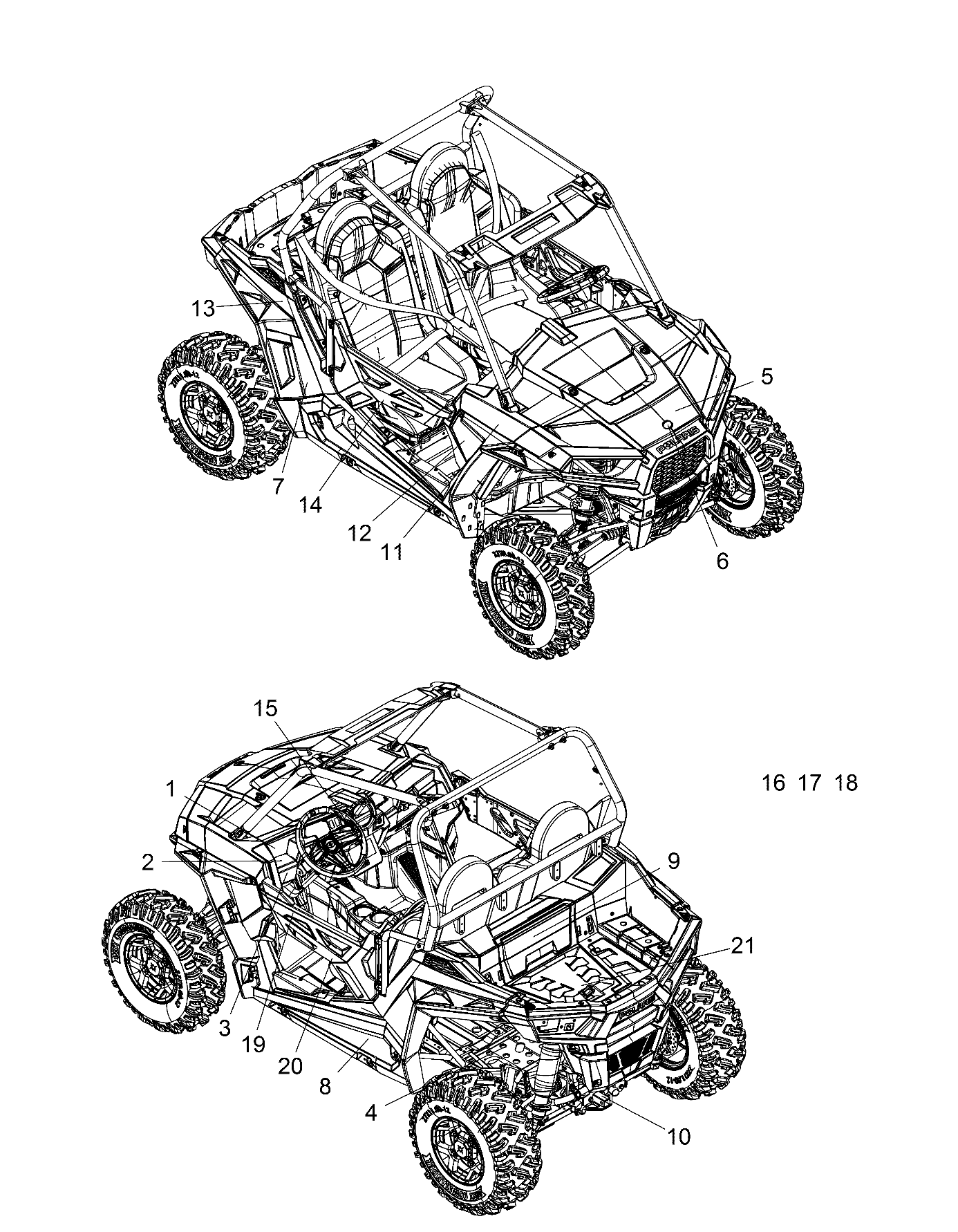 Foto diagrama Polaris que contem a peça 7184998