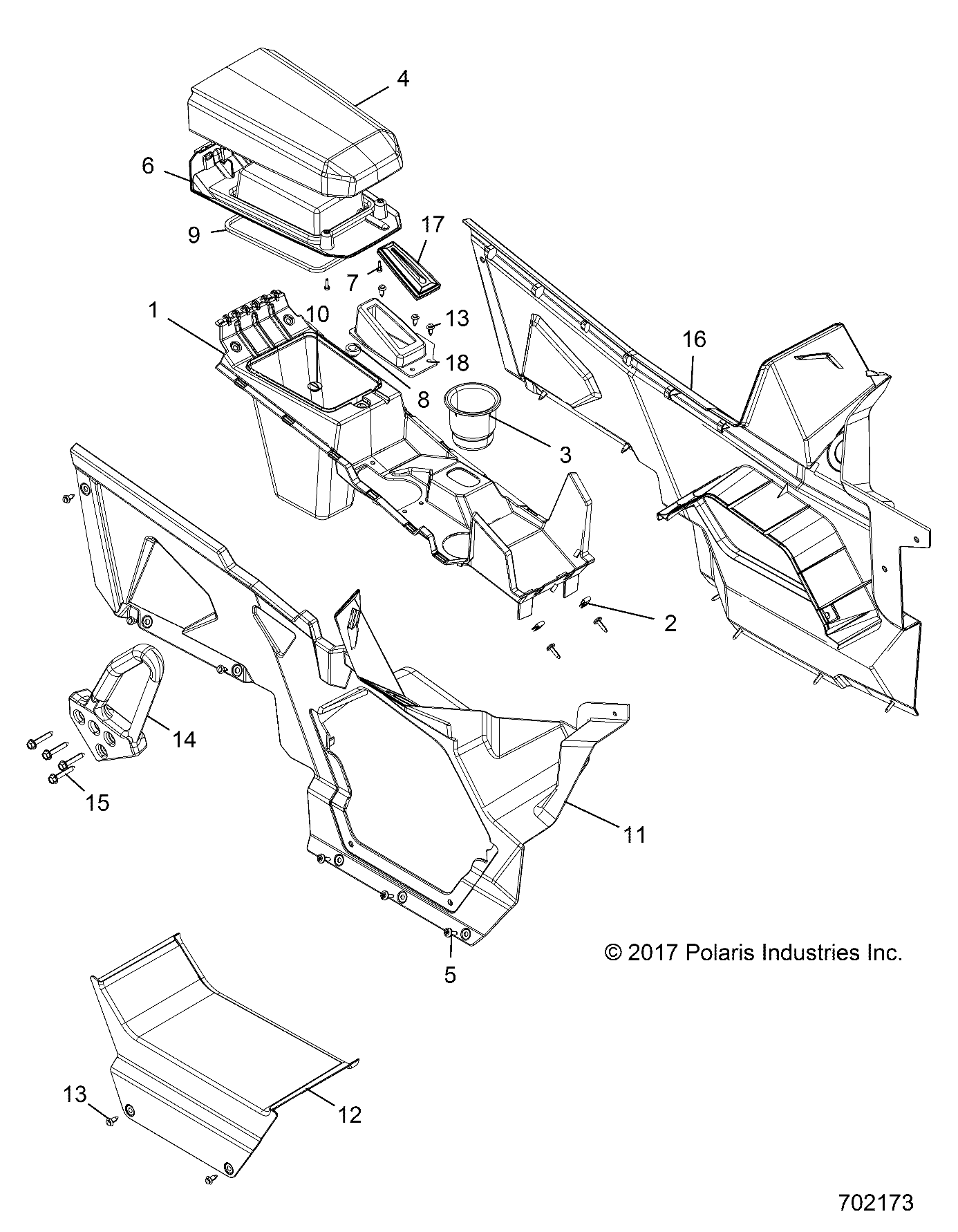 Part Number : 2636875-070 ASM-CONSOLE CNTR TOP CL TR BK