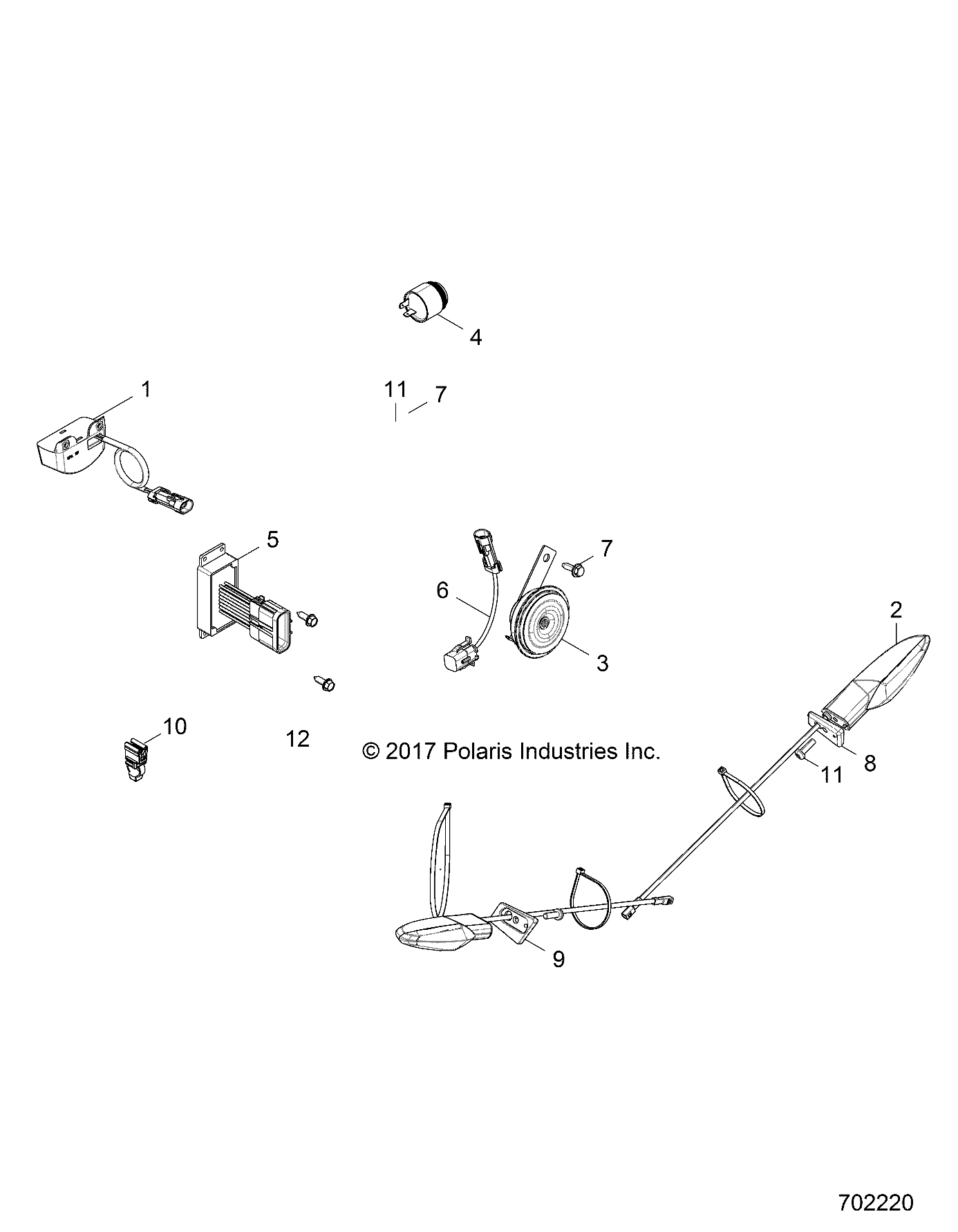 Foto diagrama Polaris que contem a peça 5263562-458