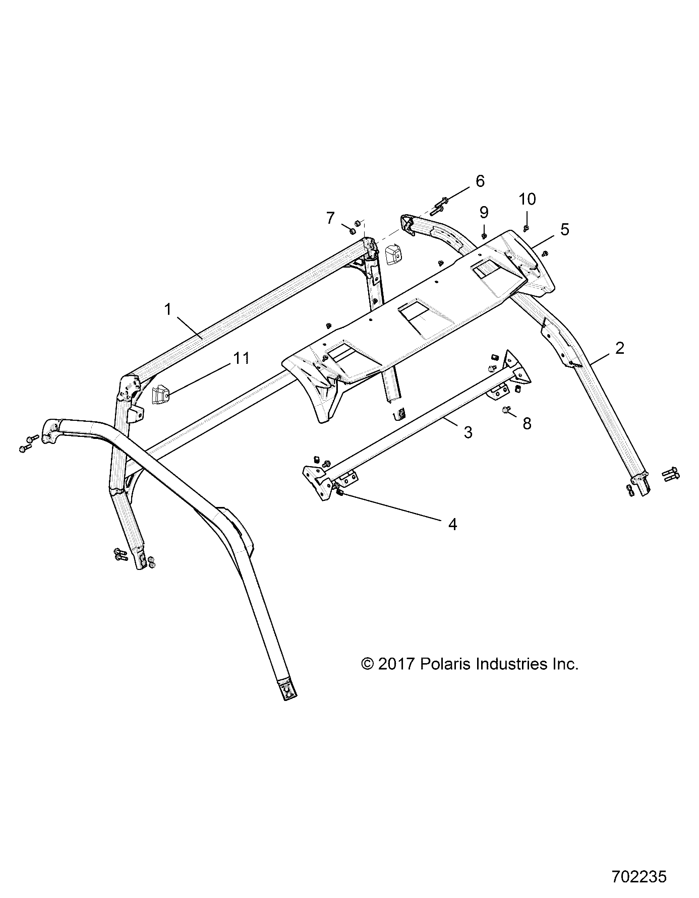 Part Number : 1023430-458 WELD-ROPS REAR TR BLK