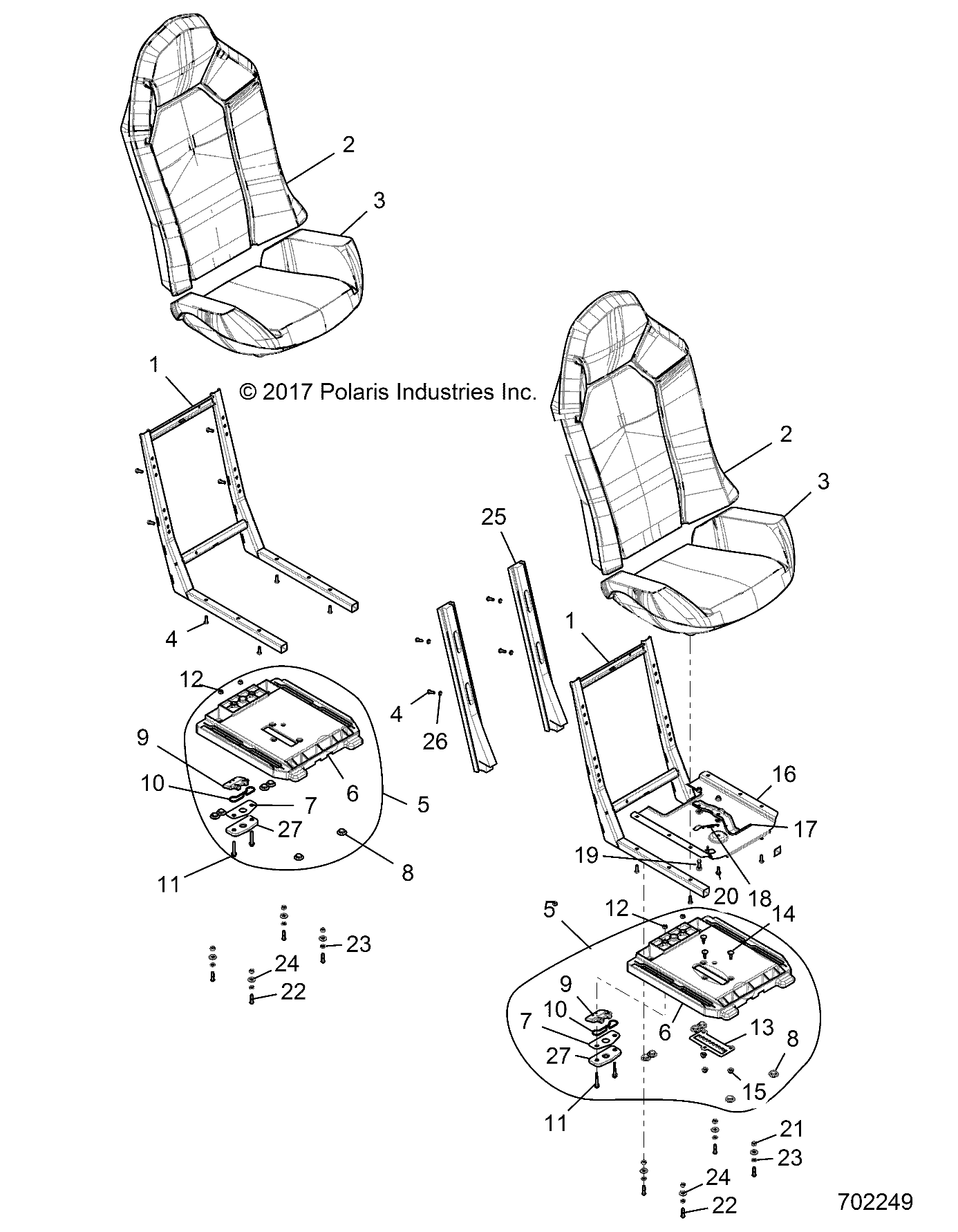 Part Number : 2688029 ASM-SEAT BACK BLK/RED/RED ST