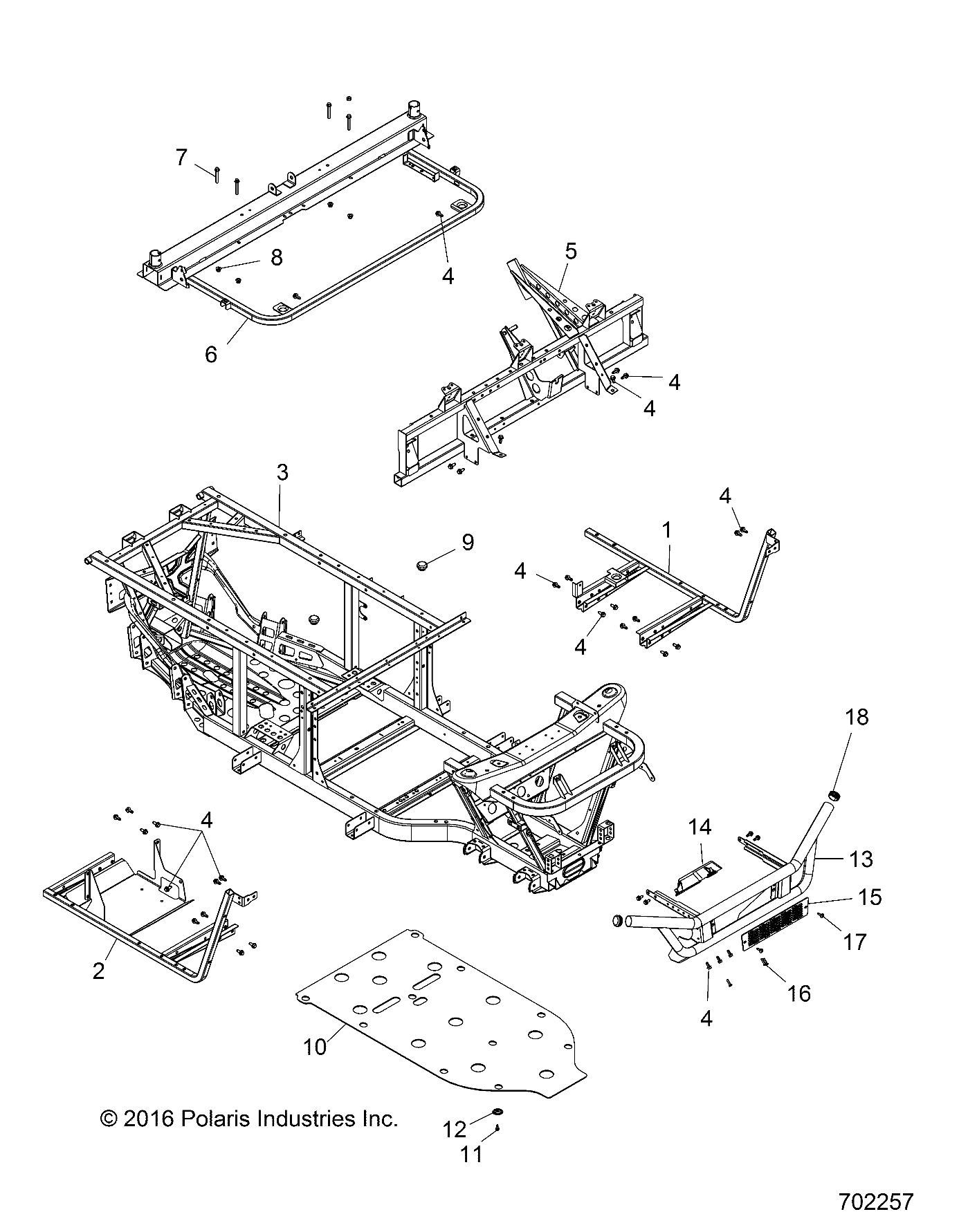 Foto diagrama Polaris que contem a peça 1021890-458