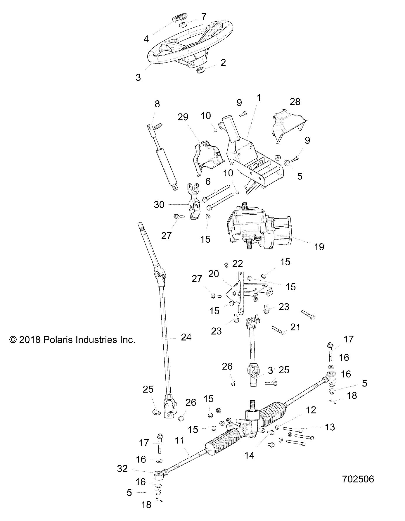 Part Number : 1824165 STEERING GEAR BOX ASSEMBLY
