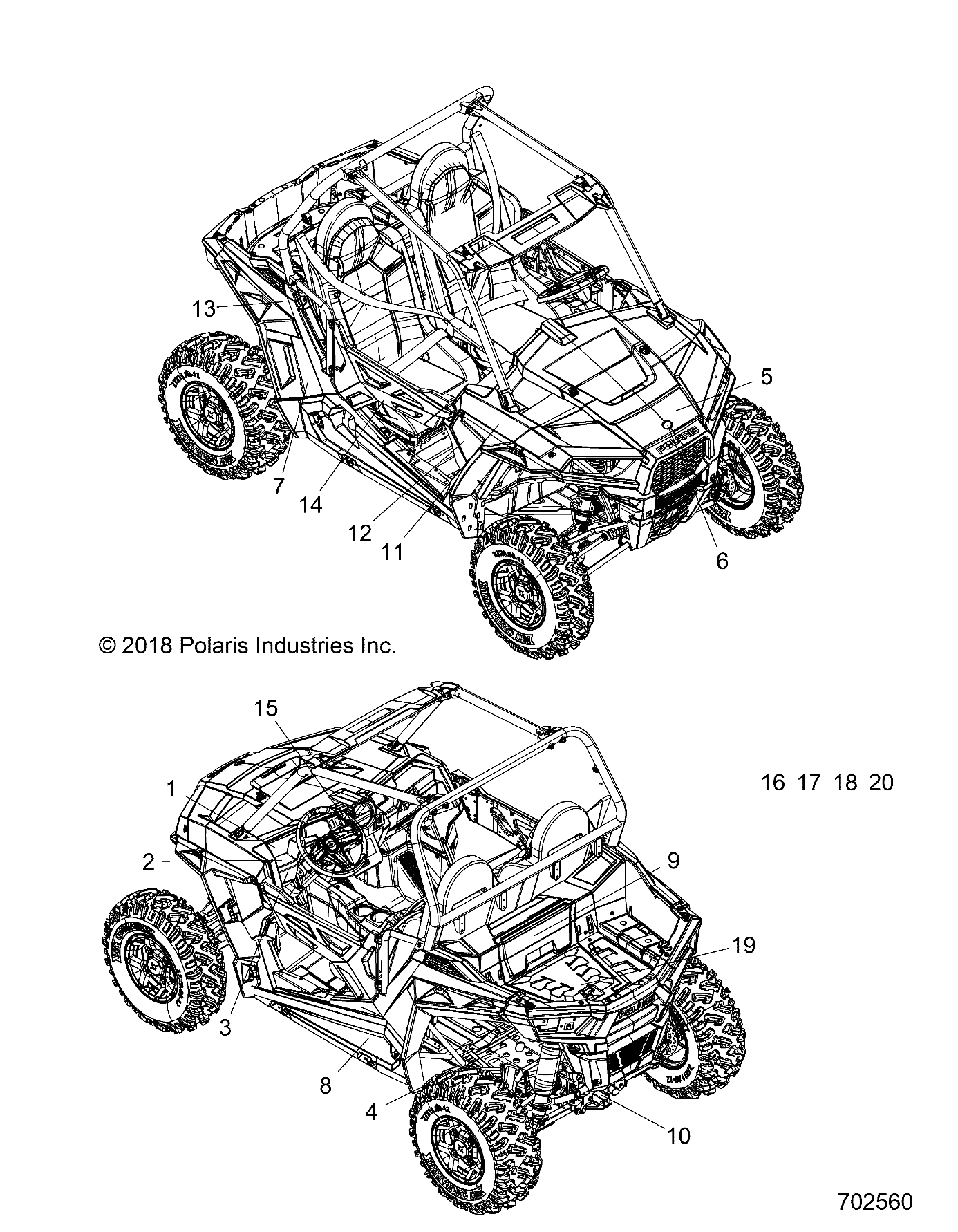 Foto diagrama Polaris que contem a peça 7189119