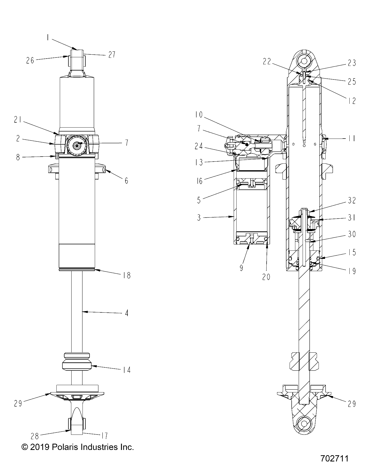 Part Number : 7045323 SHOCK REAR 2.50