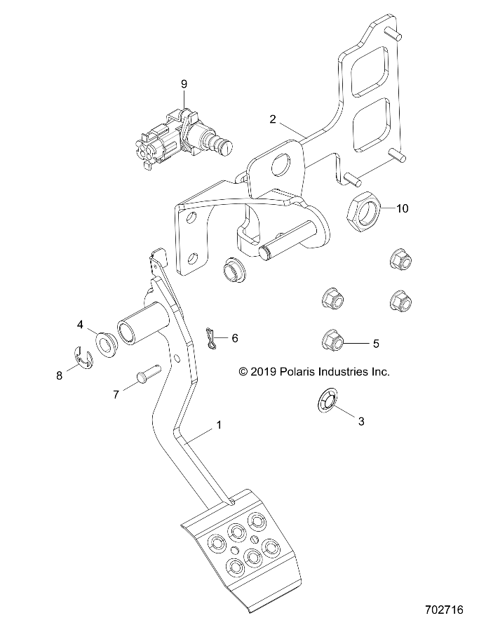 Part Number : 1025281-458 WELD-BRAKE PEDAL RZR TR M.BLK