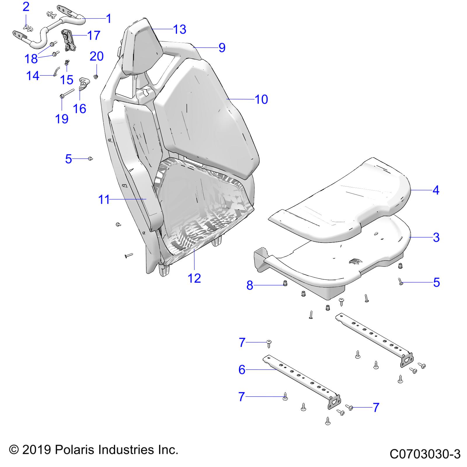 Part Number : 2692115 ASM-LOW BACK BLK BLUE ST