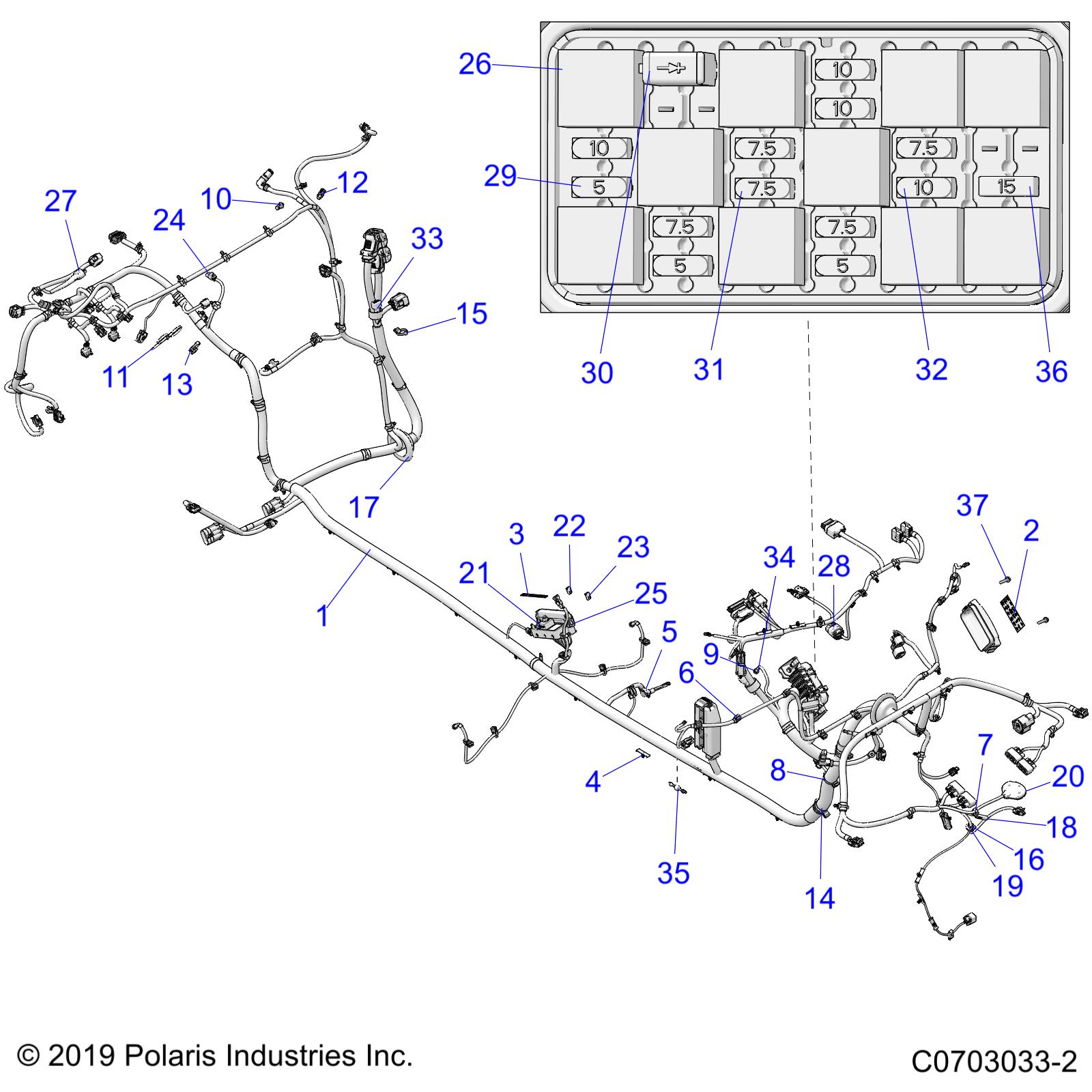 Part Number : 2415220 HARNESS-CHASSIS RZR T RV MP DX