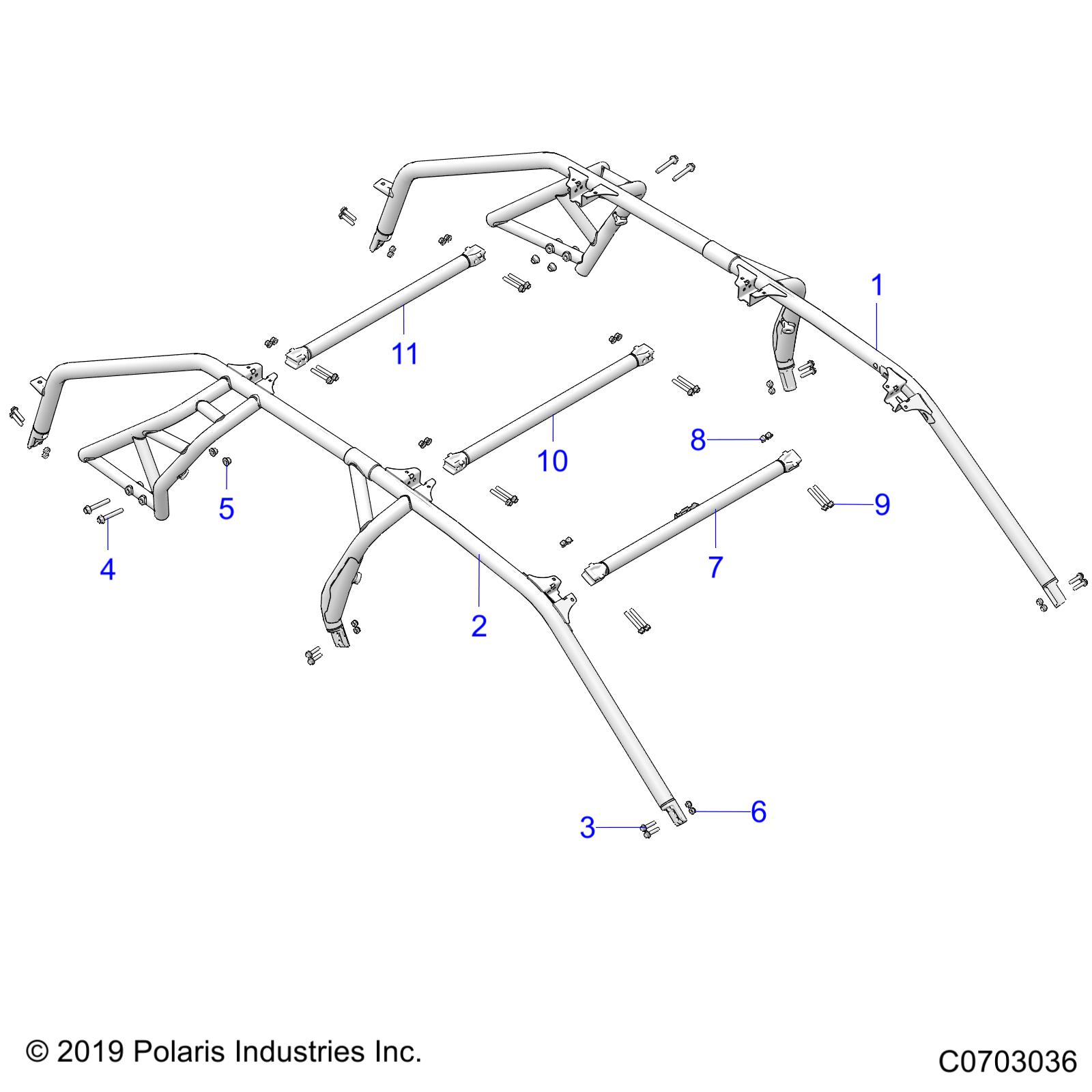 Part Number : 1025306-458 ROPS WELD  FRONT  CROSS  MATTE