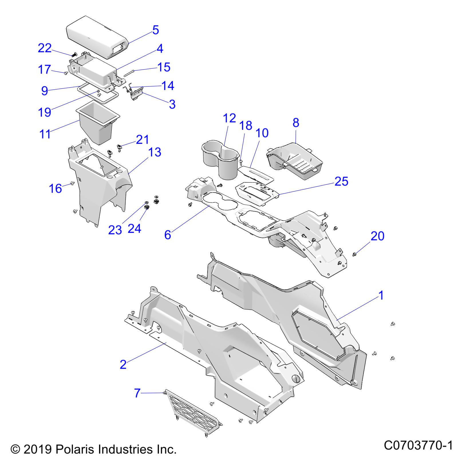 Part Number : 5455358-070 CONSOLE-CENTER LH BLK