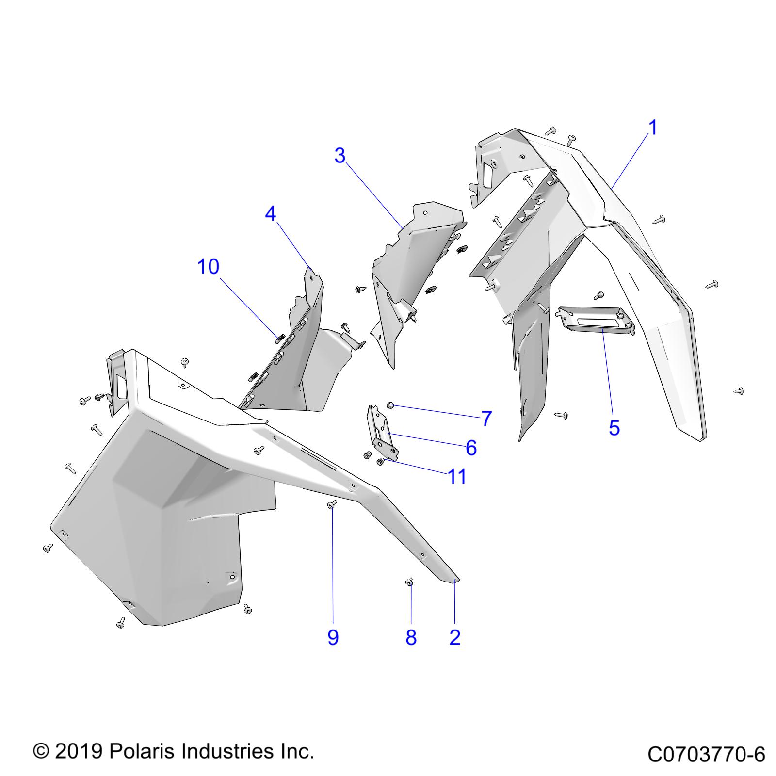 Part Number : 5455175-070 FLARE FENDER  FRONT  LEFT  GLO