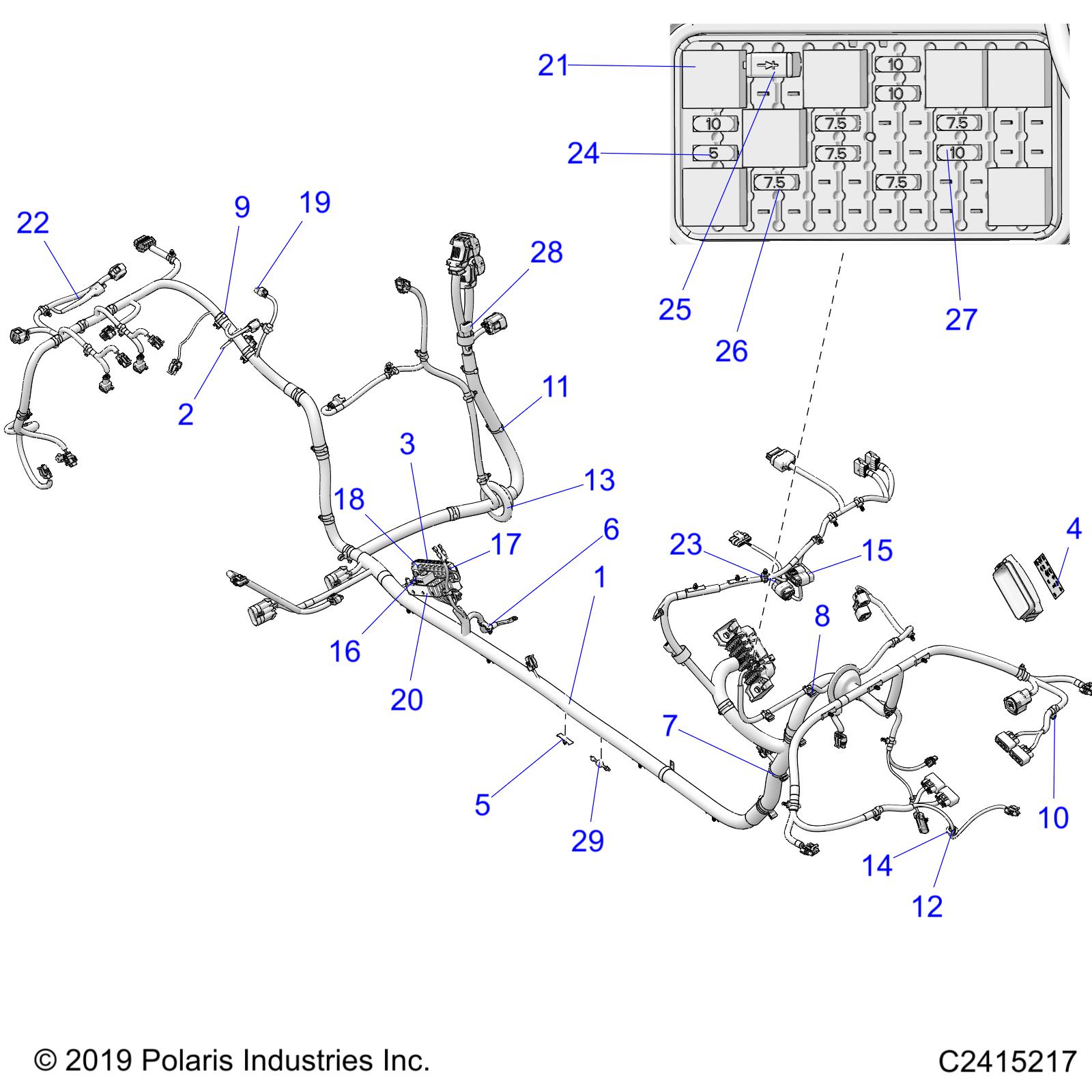 Foto diagrama Polaris que contem a peça 2415217