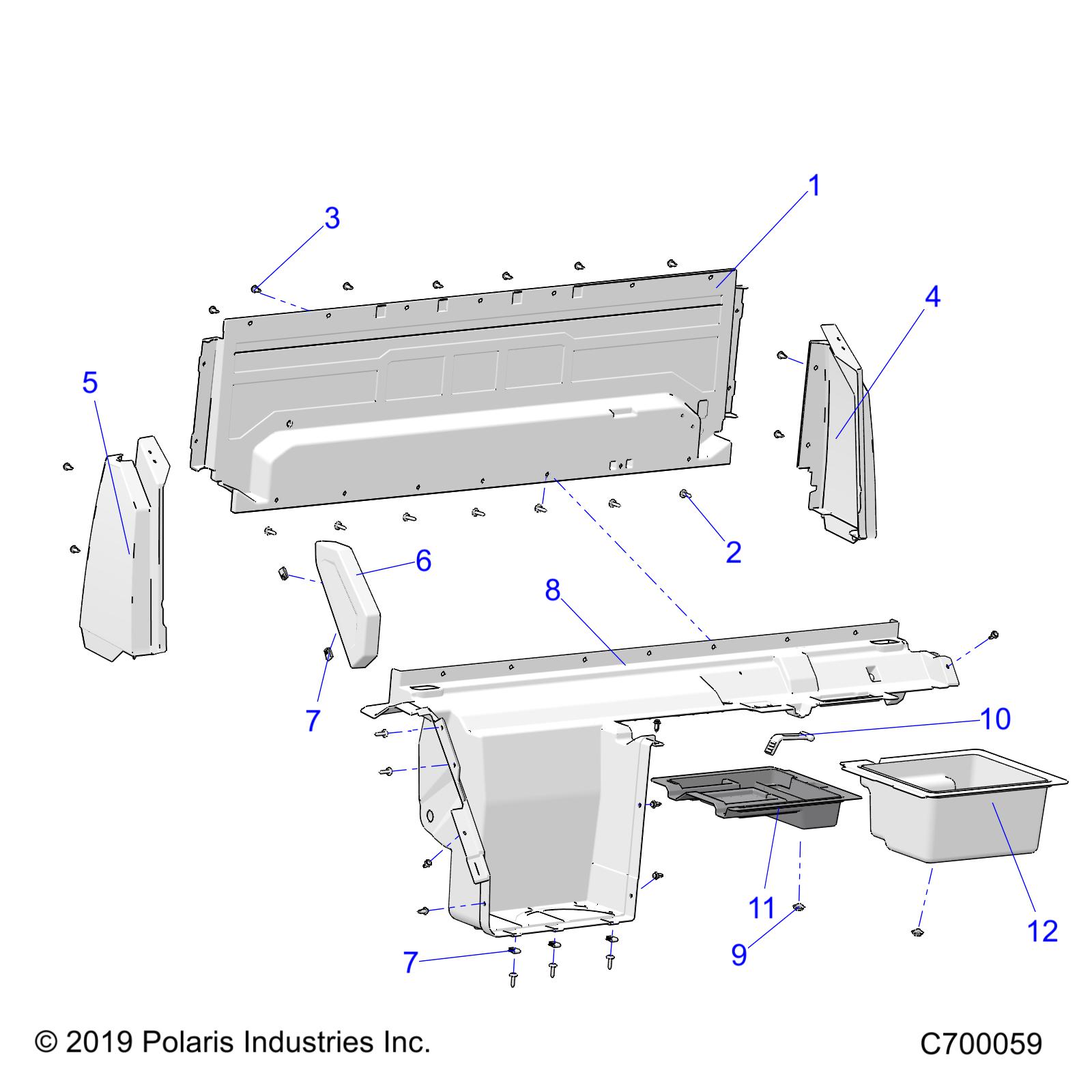 Part Number : 5454385-070 CLOSEOFF PANEL  REAR  GLOSS BL