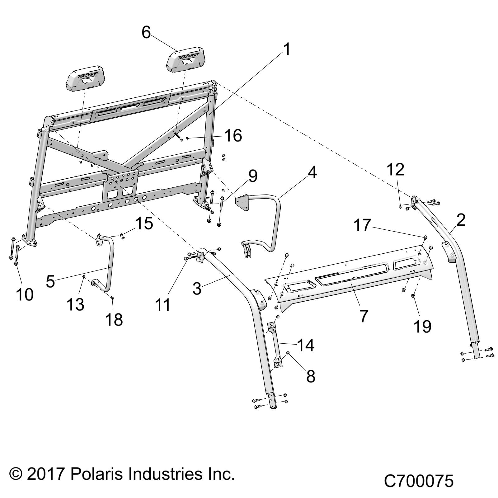 Part Number : 2207608 K-PLATE WSHLD MNT UPR RGRXP TR