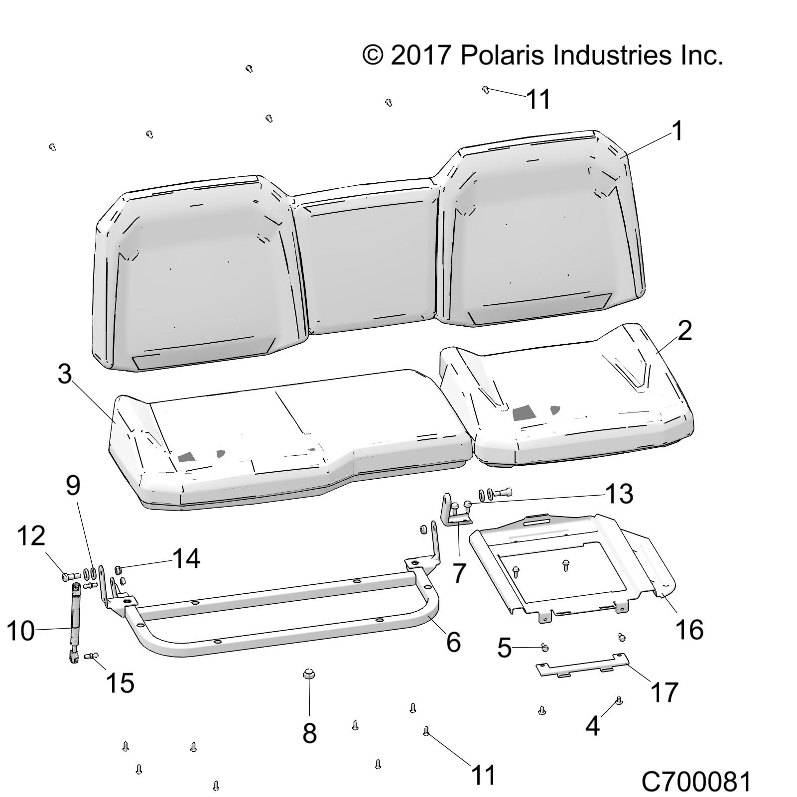 Part Number : 2688635-070 BOTTOM VINYL SEAT ASSEMBLY  GL