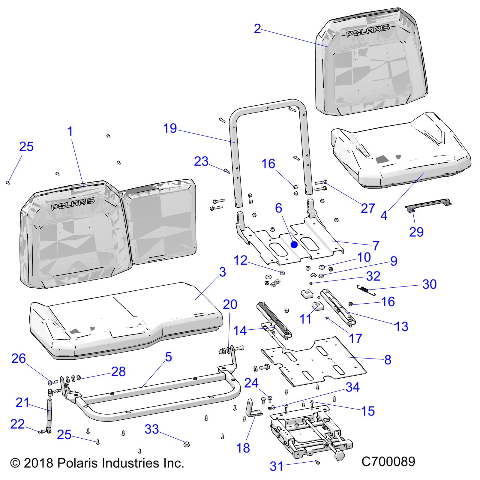 Part Number : 2688253 SEAT ASSEMBLY  BACK