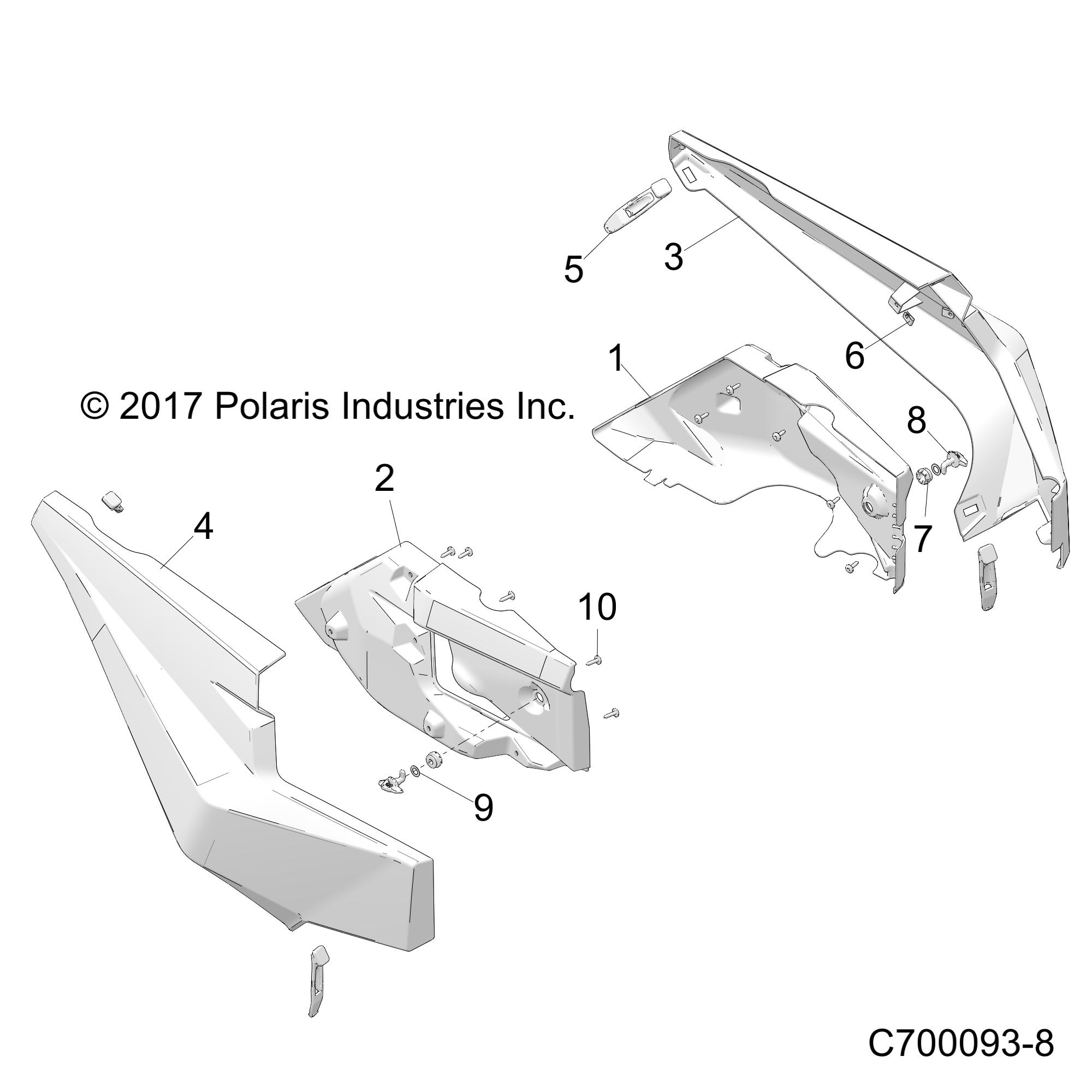 Foto diagrama Polaris que contem a peça 5454555-599