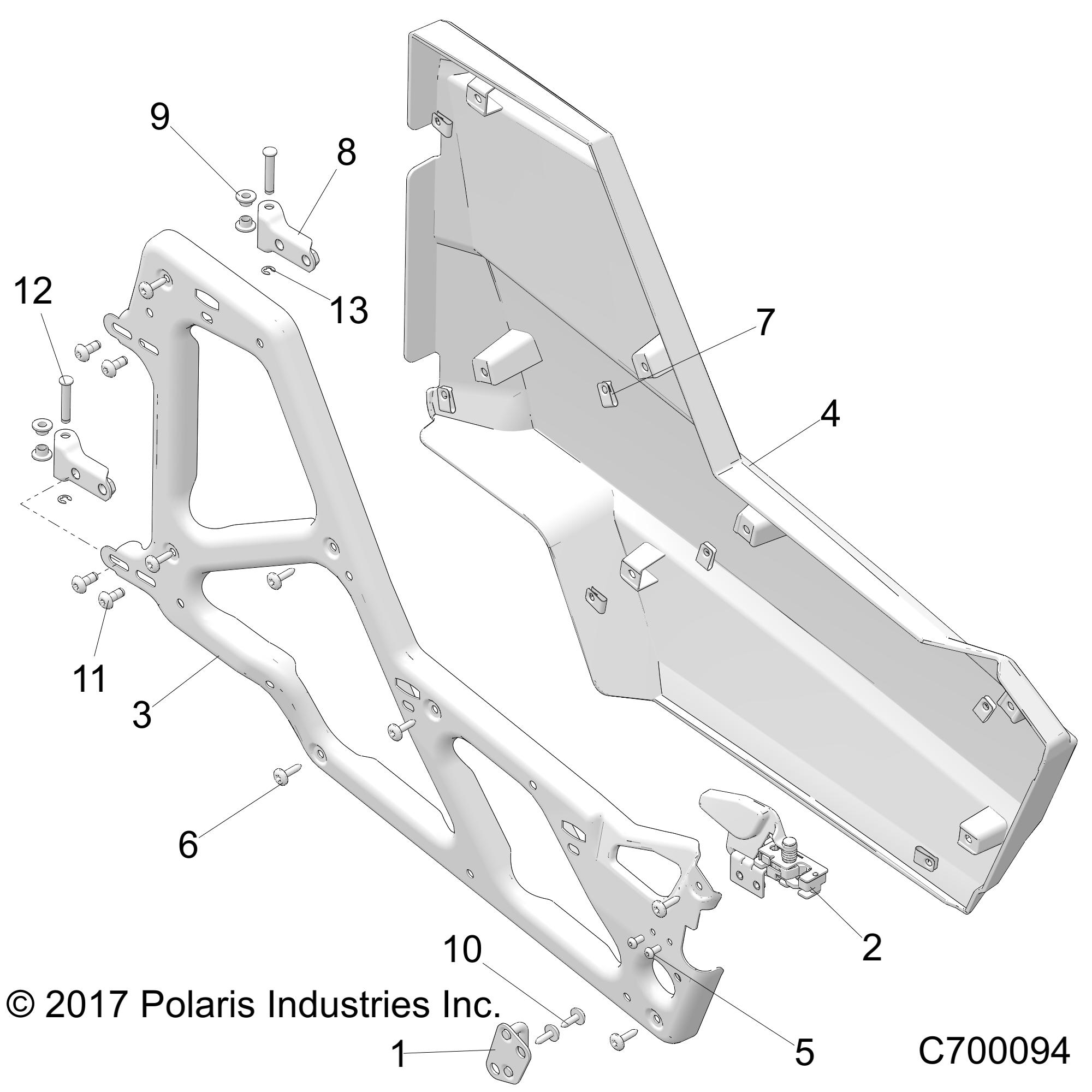 Part Number : 5263945-458 STAMPING DOOR FRAME LH BLK