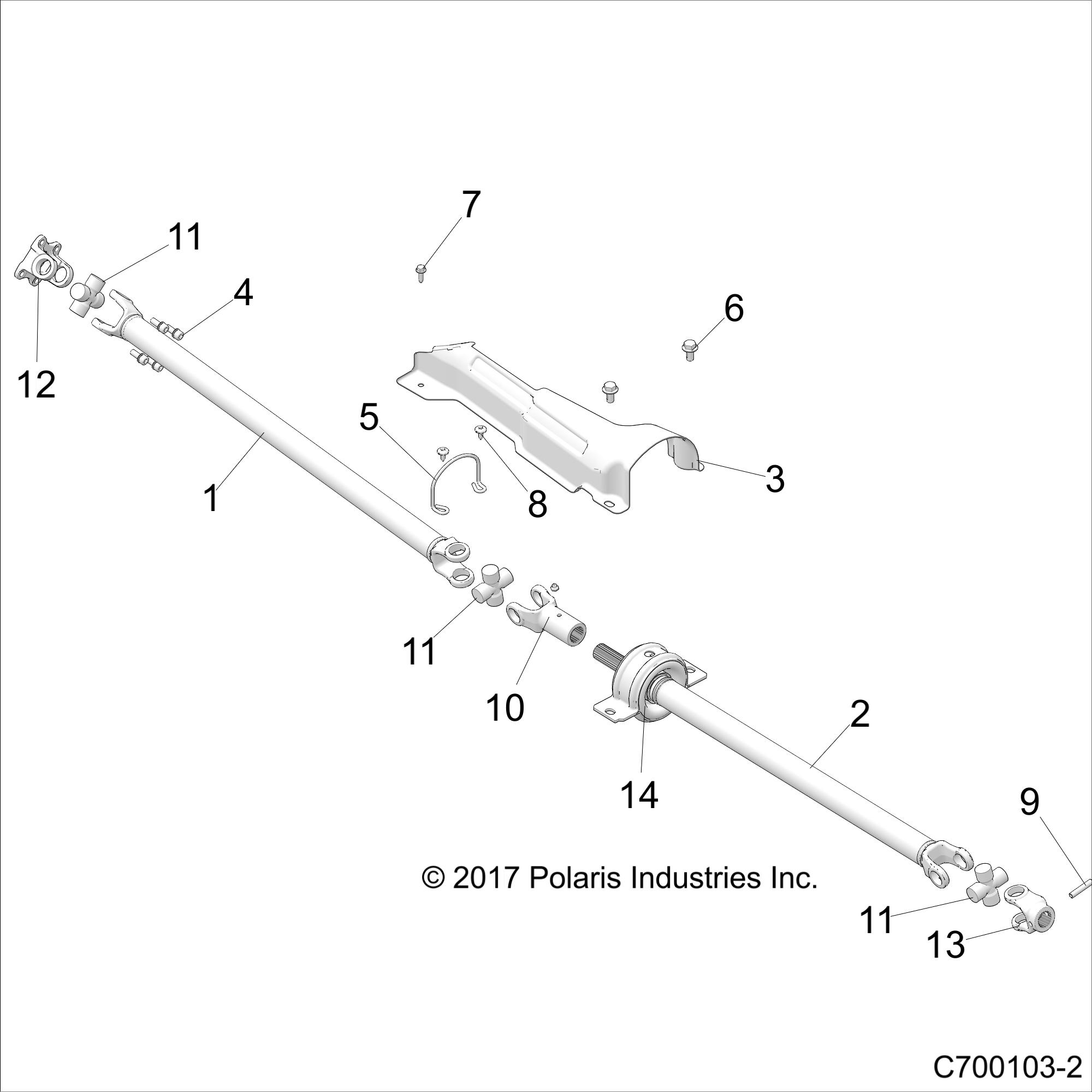 Part Number : 1333623 PROP SHAFT ASSEMBLY  REAR