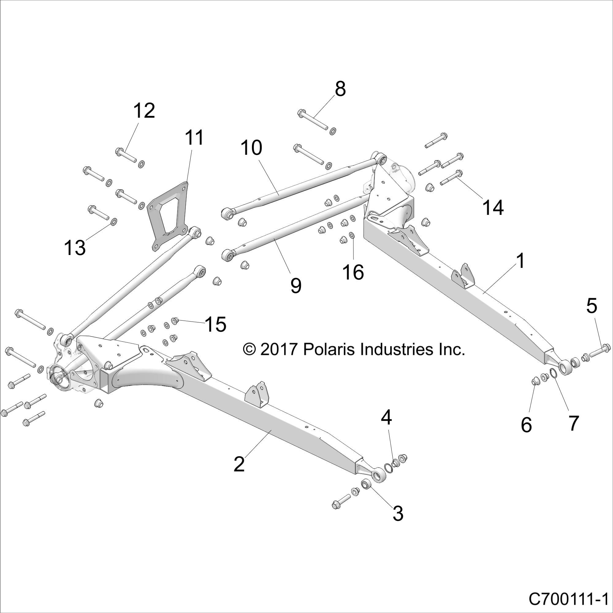 Part Number : 1019357-293 RIGHT TRIALING ARM  INDY RED