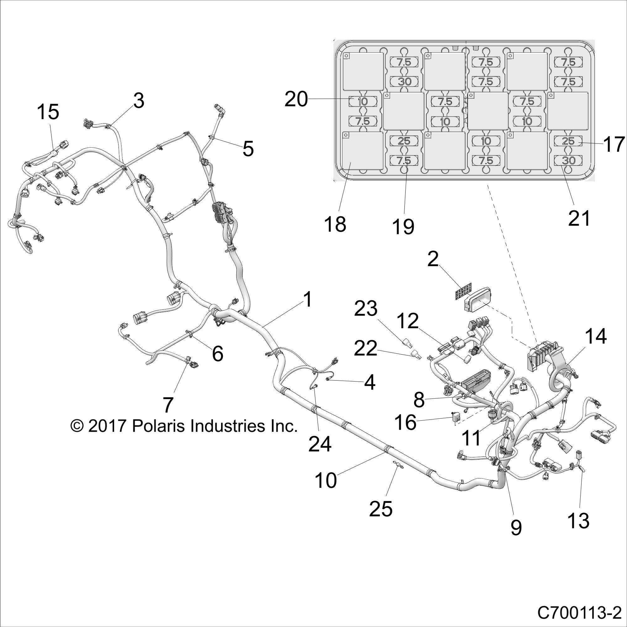 Part Number : 2414143 HARNESS-CHASSIS RZR 64 LV4