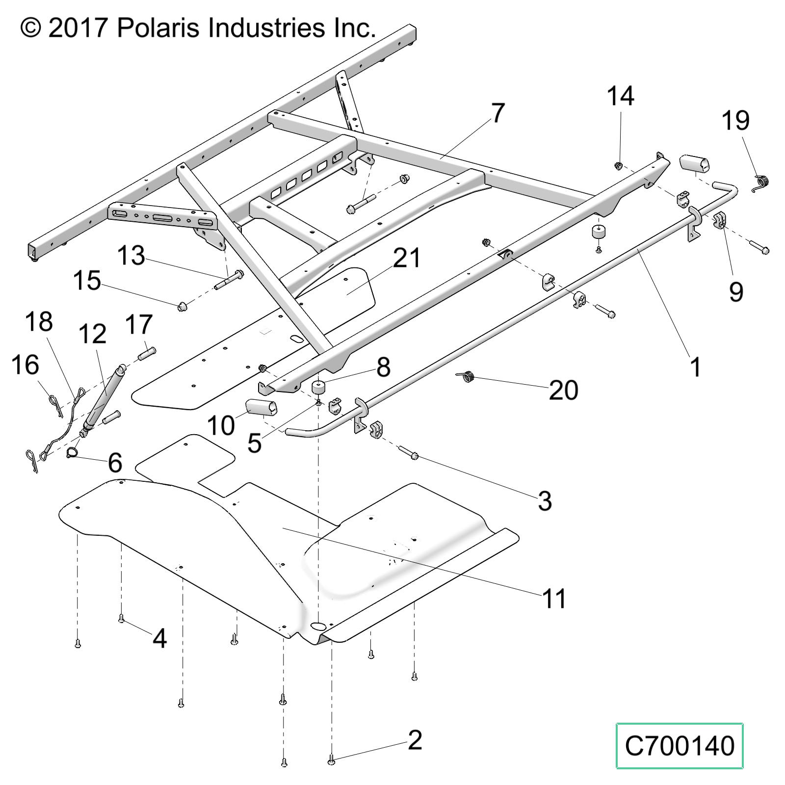 Foto diagrama Polaris que contem a peça 7082244