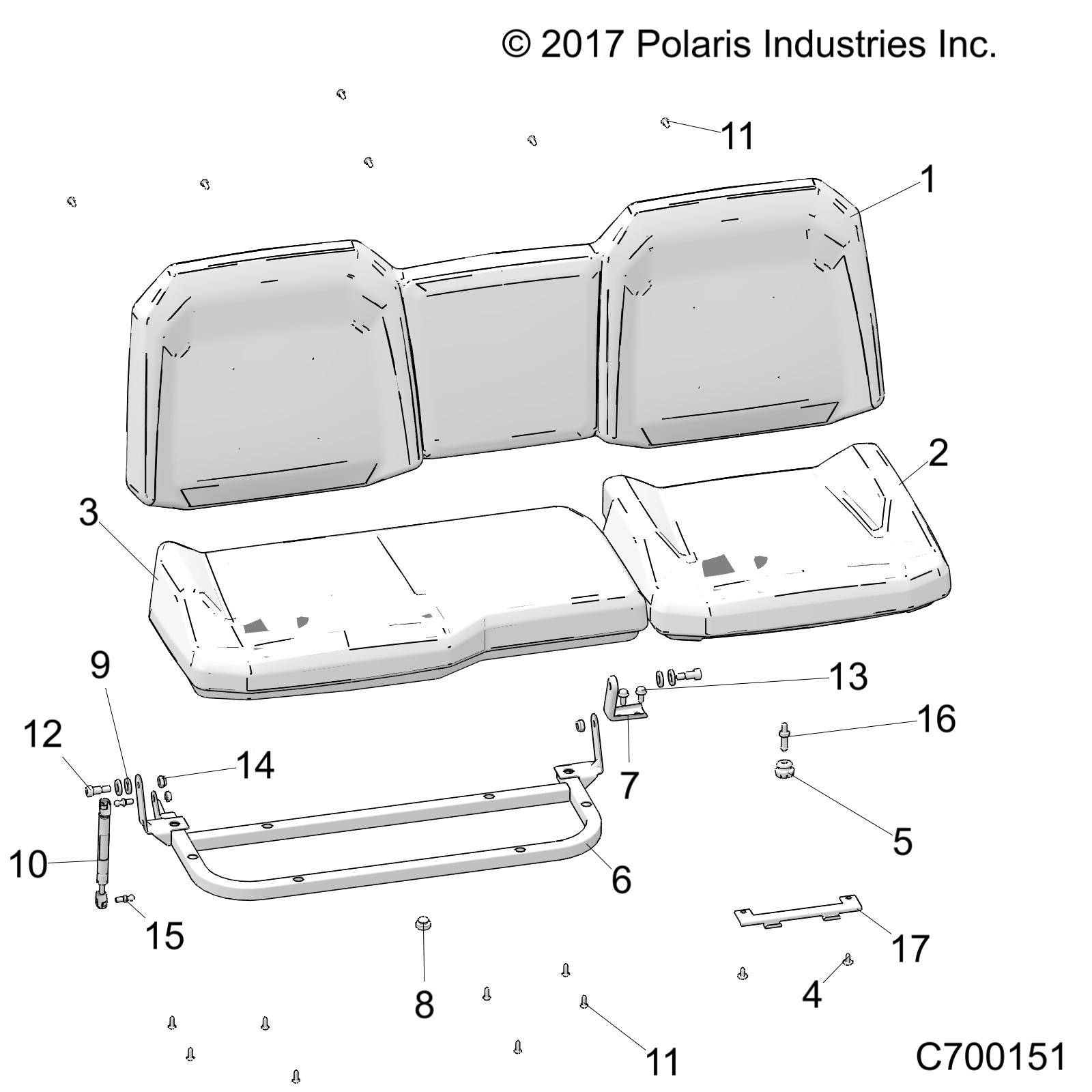 Part Number : 2692282 ASM-SEAT BACK FULL BLK/PPC