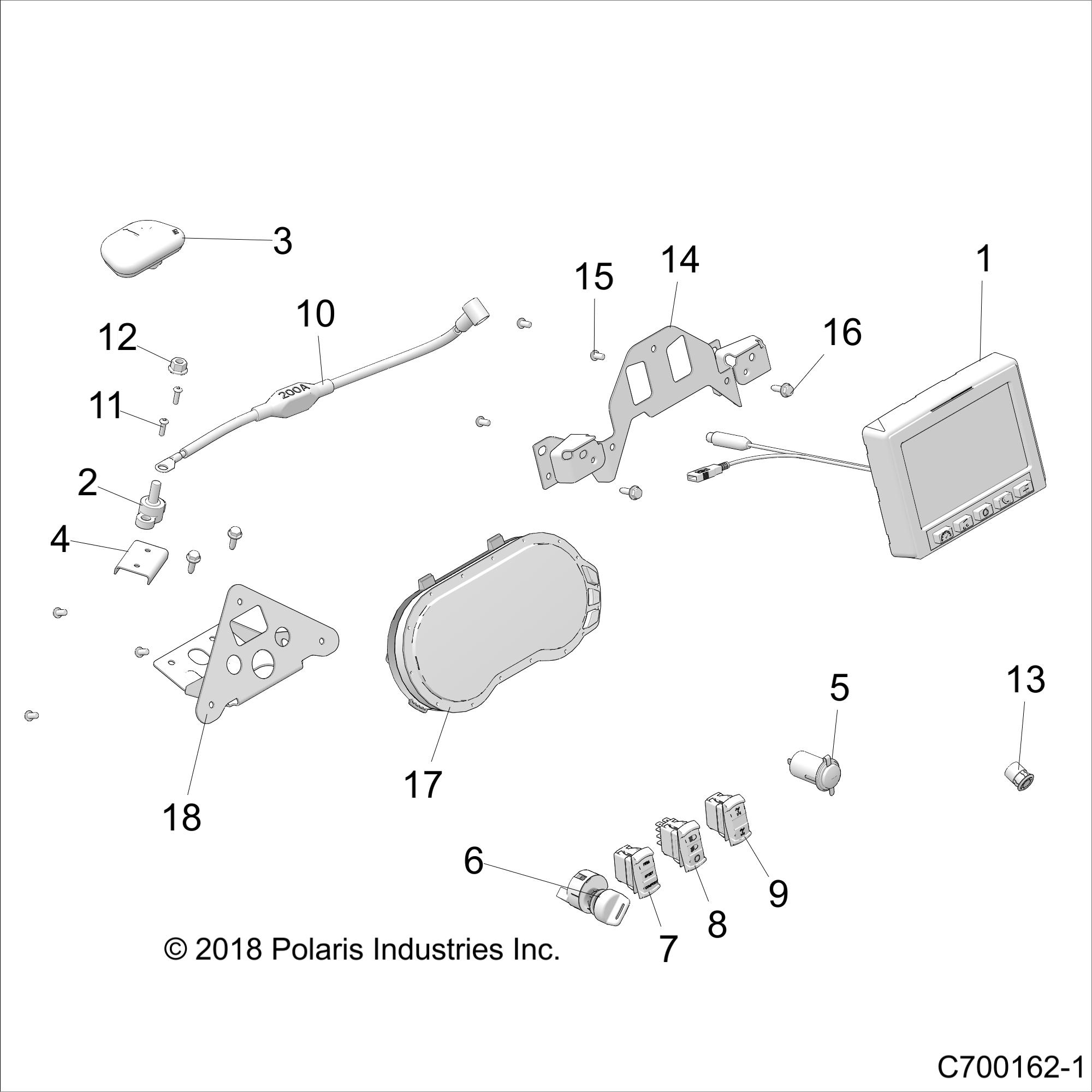 Part Number : 5266510-329 DISPLAY BRACKET  7 IN  BLACK